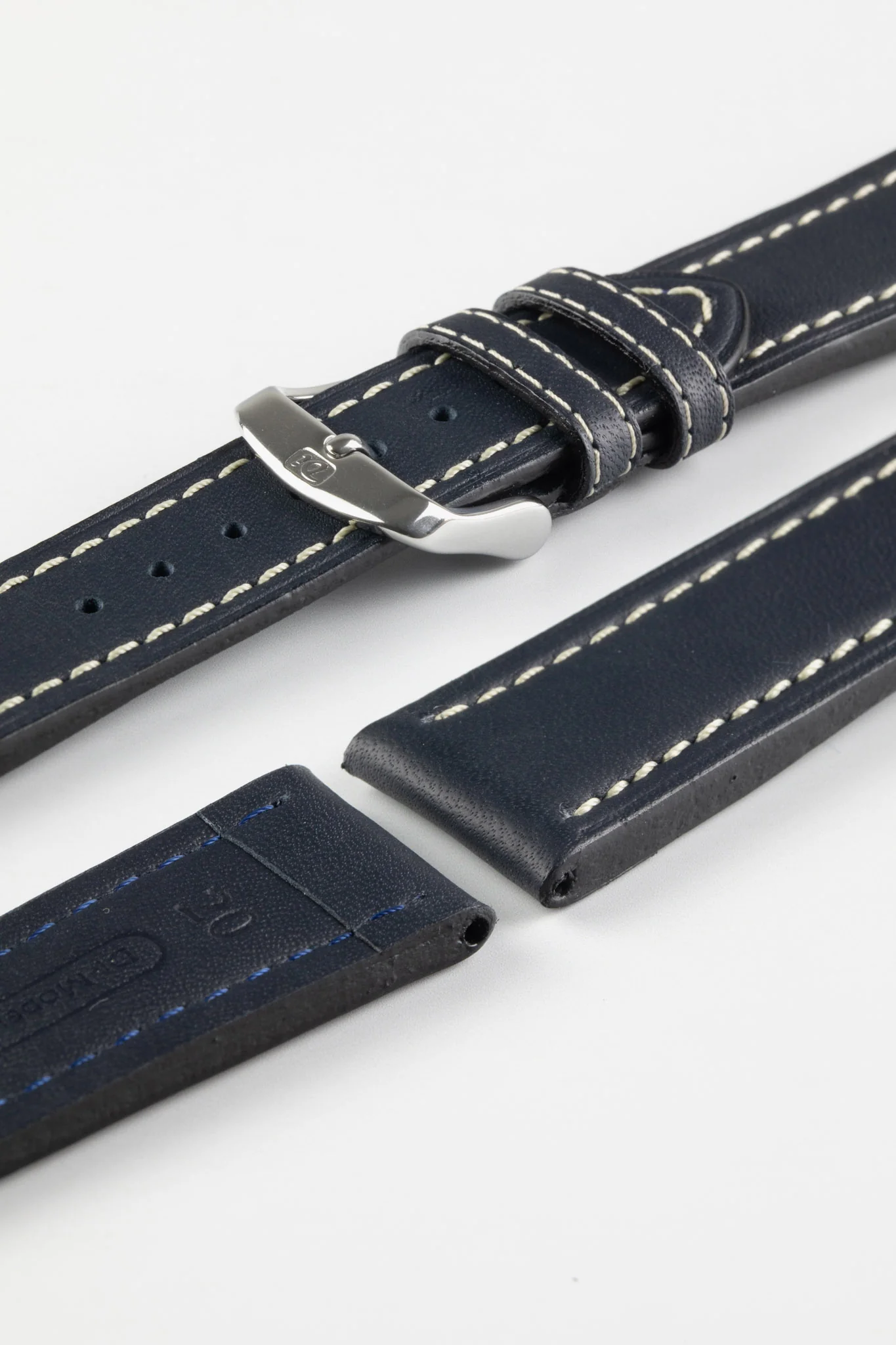 Di-Modell JUMBO Calf Leather Watch Strap in BLUE - Image 4