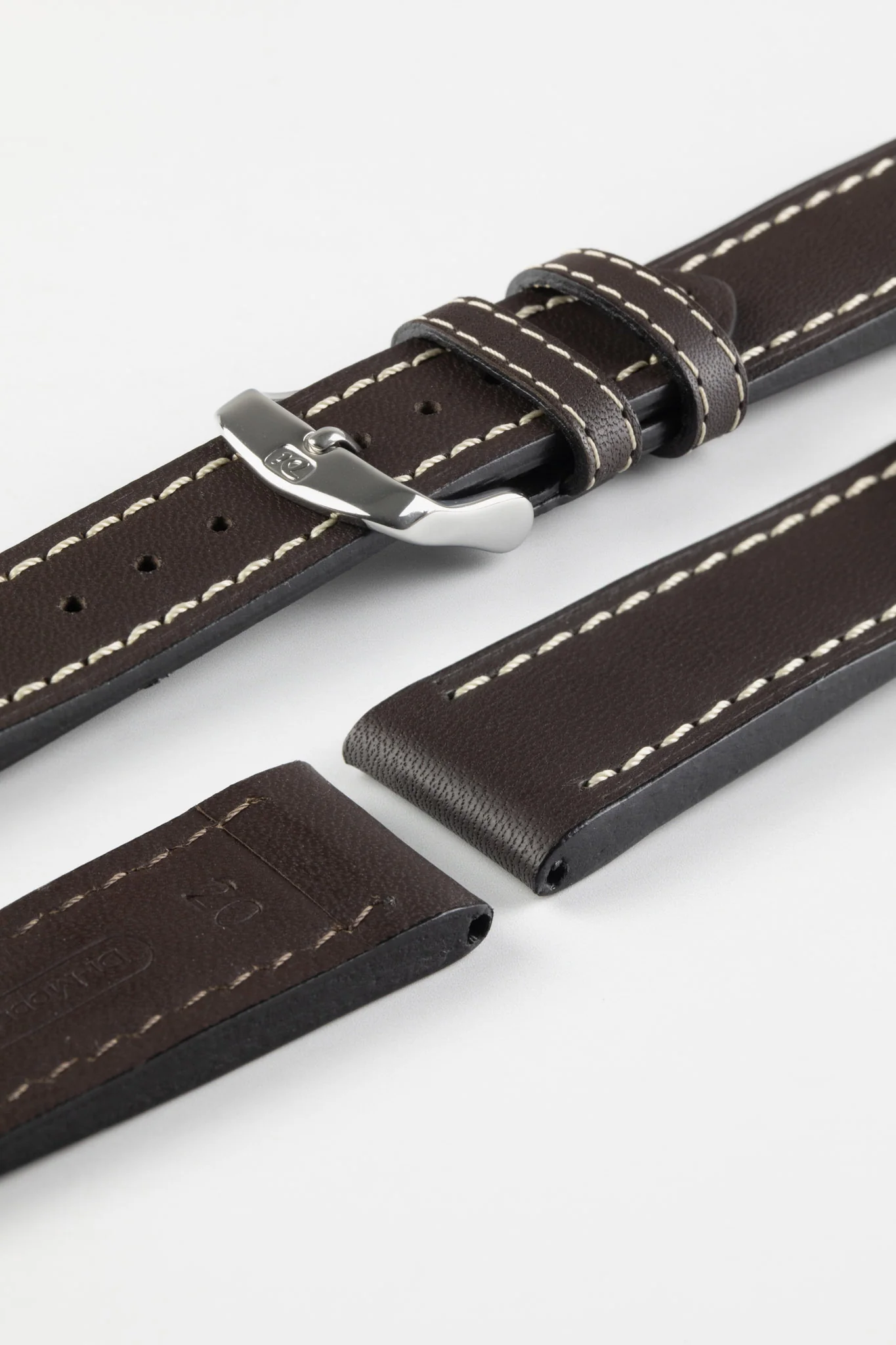 Di-Modell JUMBO Calf Leather Watch Strap in BROWN - Image 7
