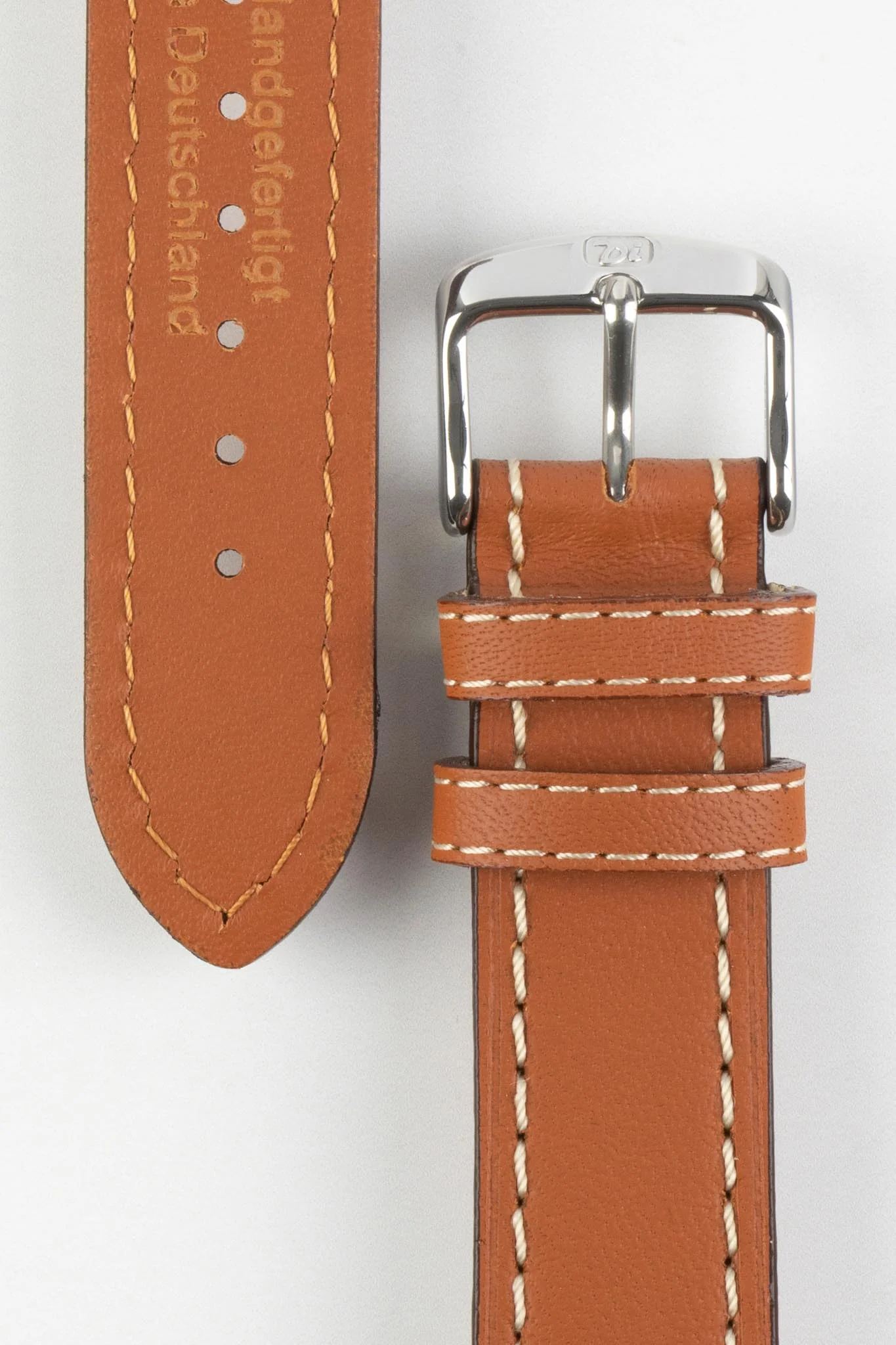 Di-Modell JUMBO Calf Leather Watch Strap in GOLD BROWN - Image 2