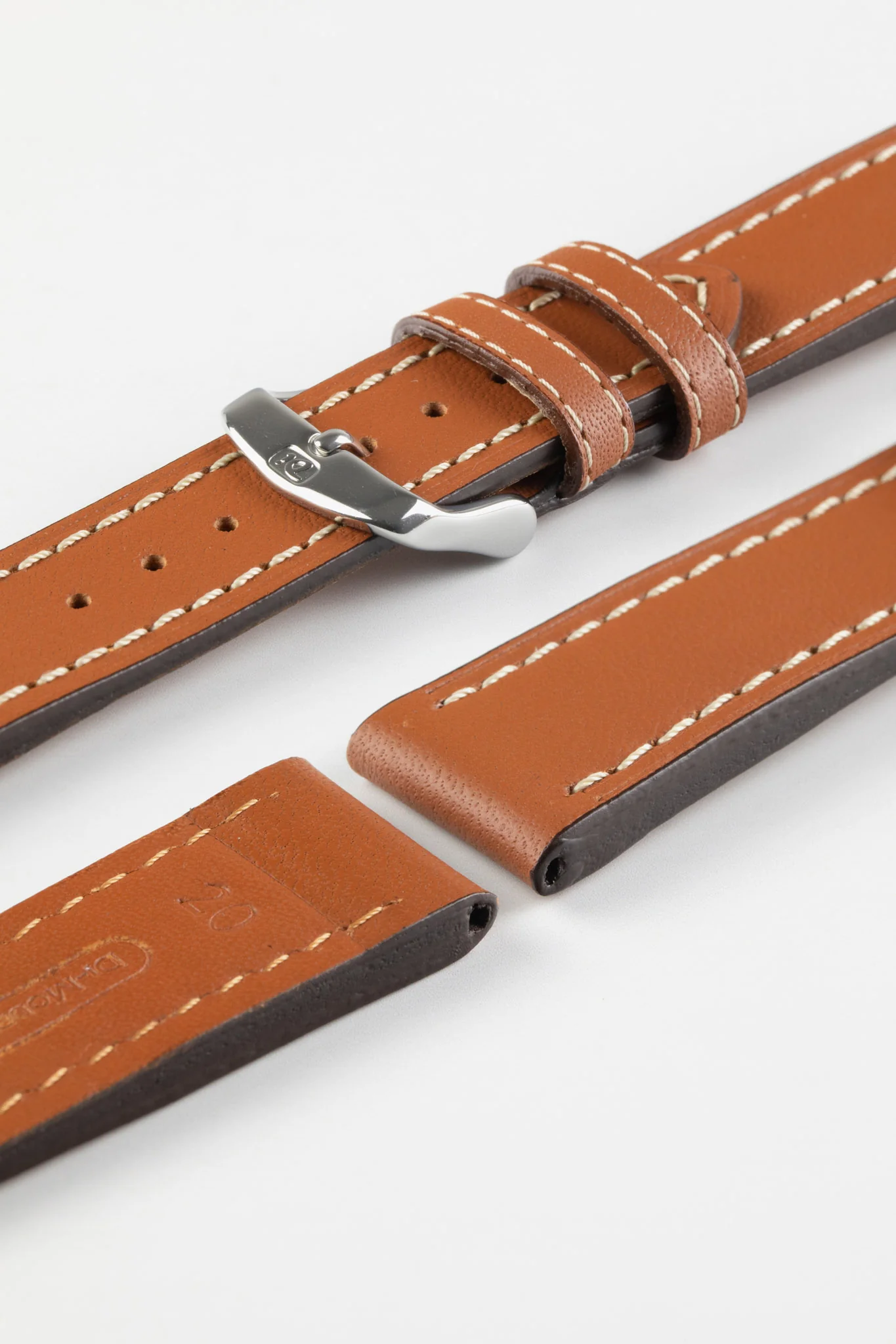 Di-Modell JUMBO Calf Leather Watch Strap in GOLD BROWN - Image 4
