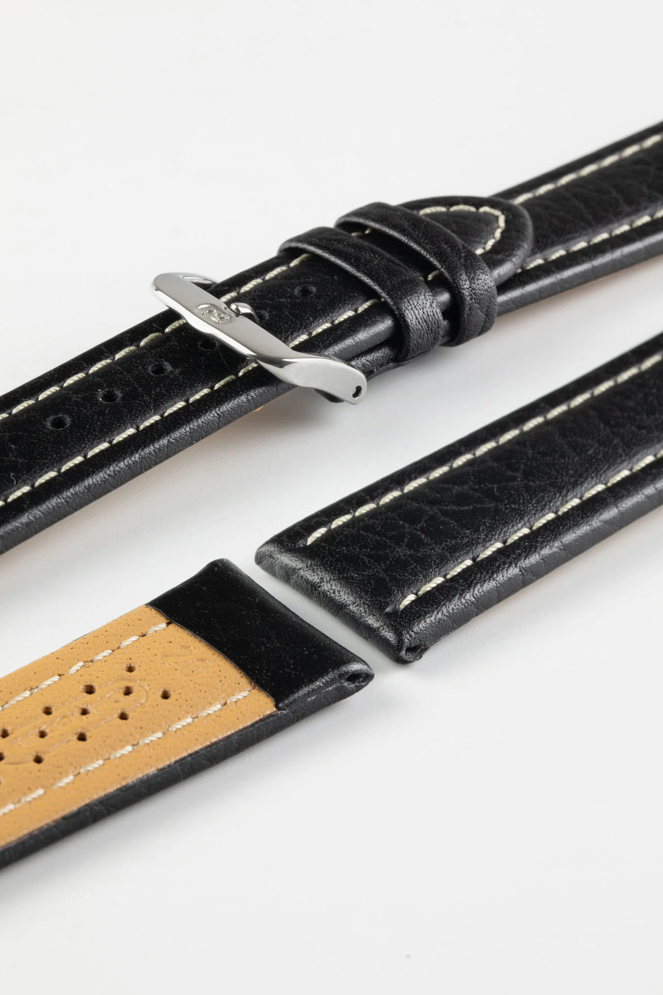 Di-Modell MONTANA Leather Sport Watch Strap in BLACK - Image 5