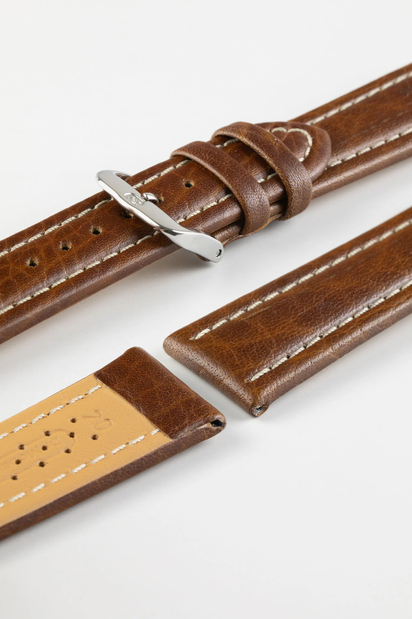 Di-Modell MONTANA Leather Sport Watch Strap in GOLD BROWN - Image 5