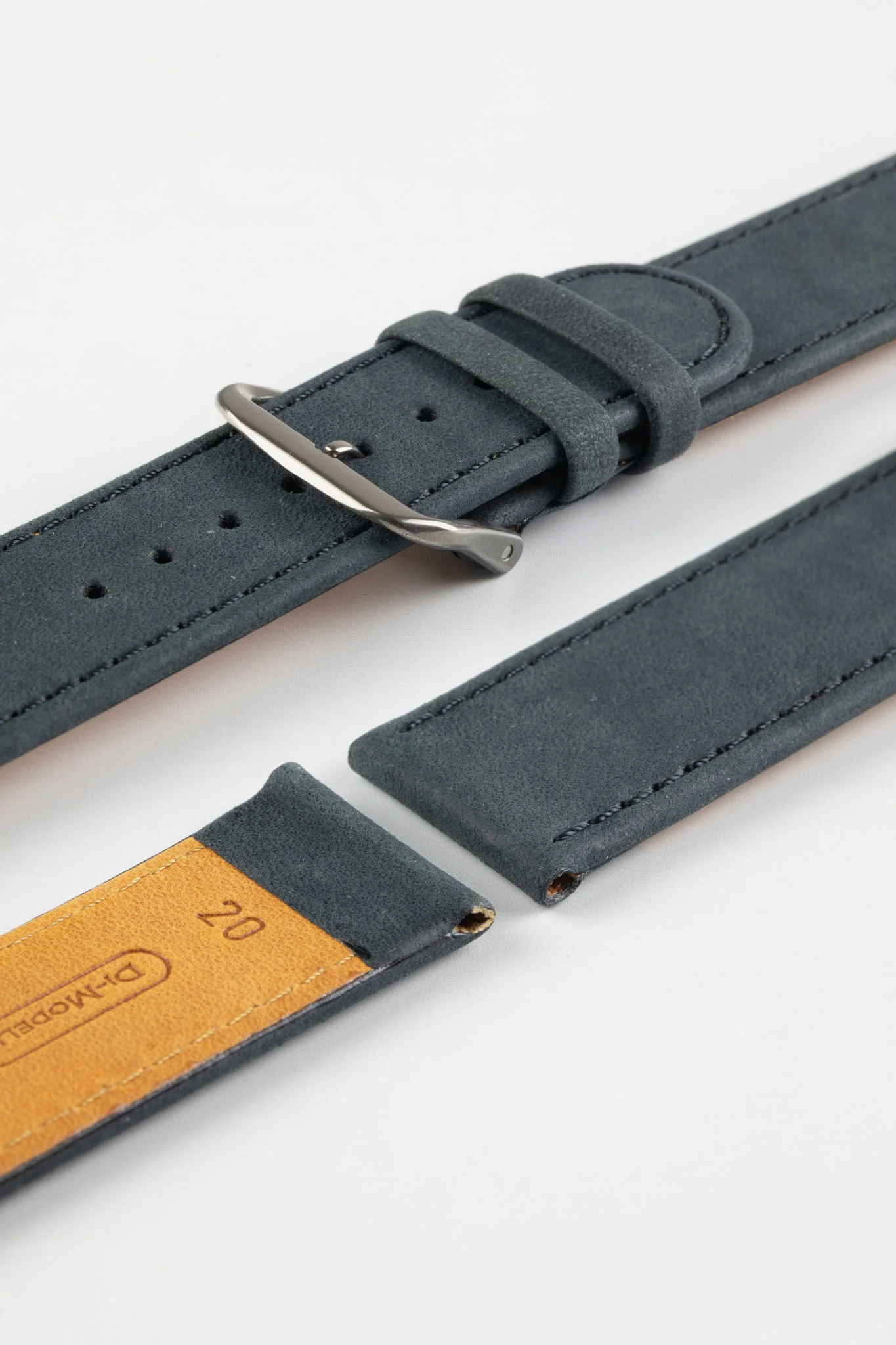 Di-Modell NATURAL Anti-Allergic Leather Watch Strap in BLACK - Image 5
