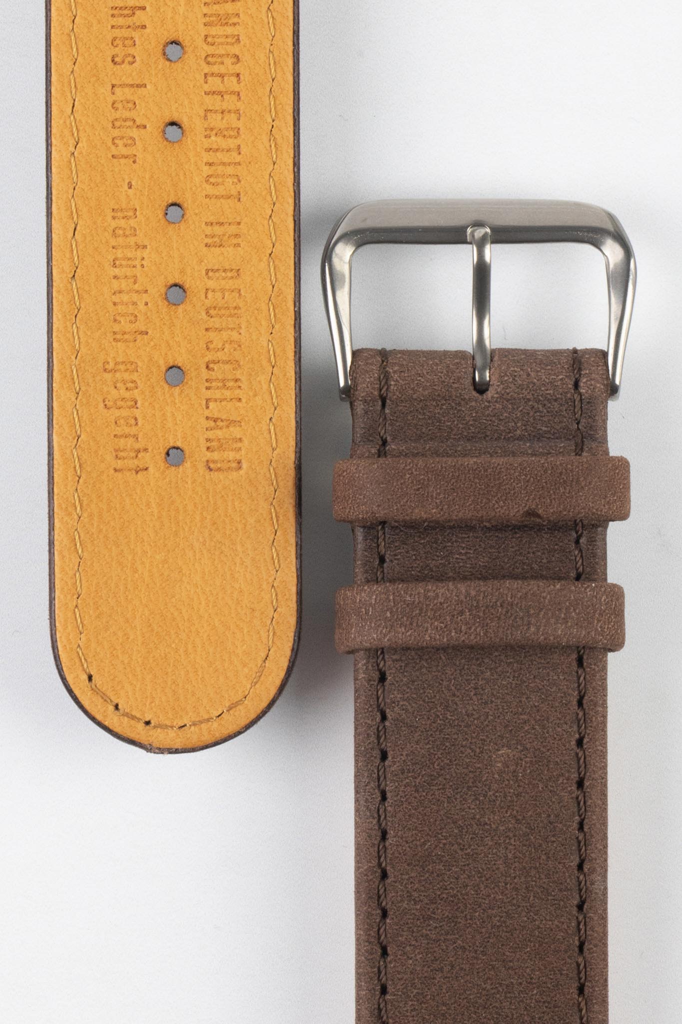 Di-Modell NATURAL Anti-Allergic Leather Watch Strap in BROWN - Image 3