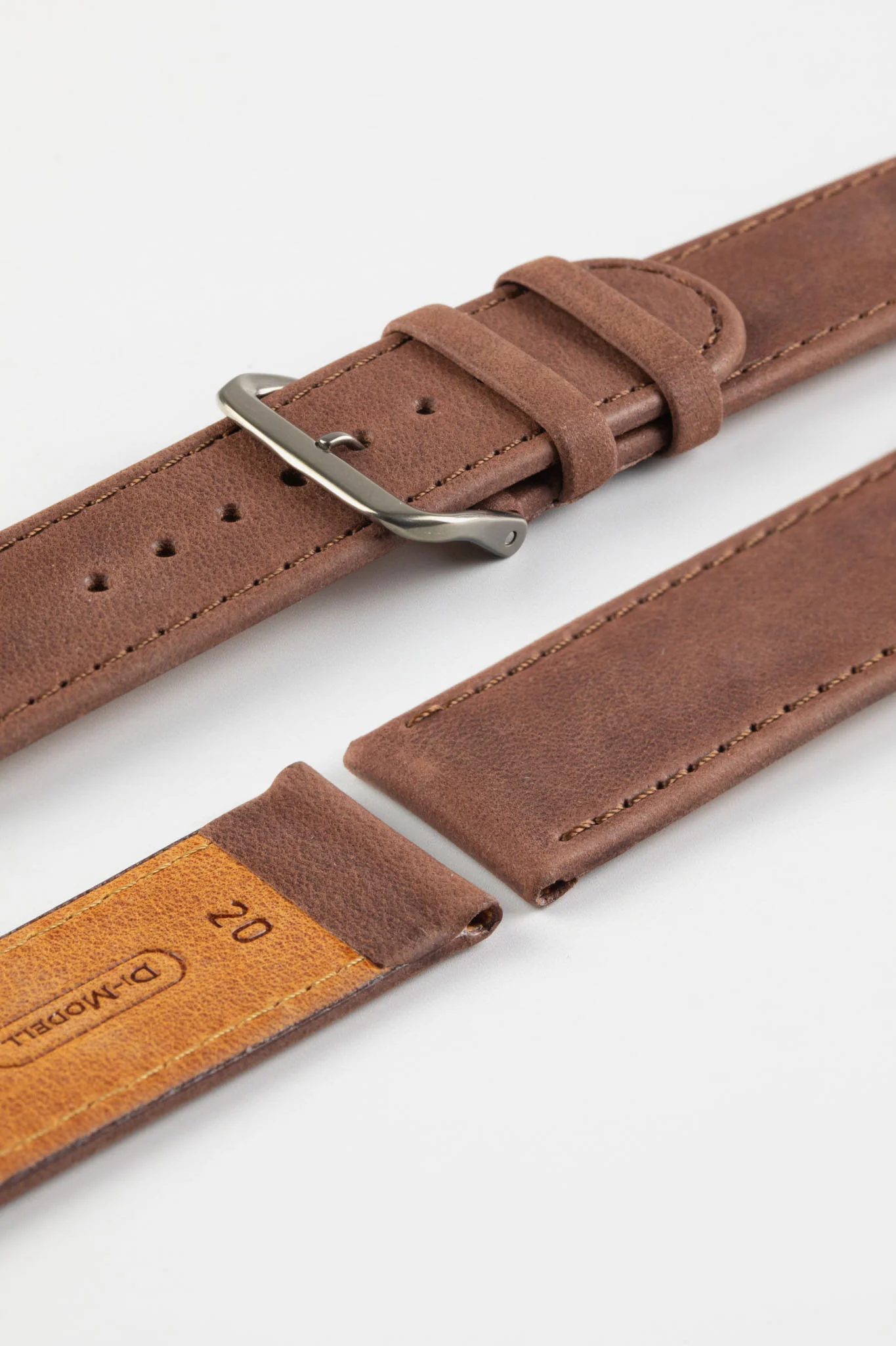 Di-Modell NATURAL Anti-Allergic Leather Watch Strap in GOLD BROWN - Image 7