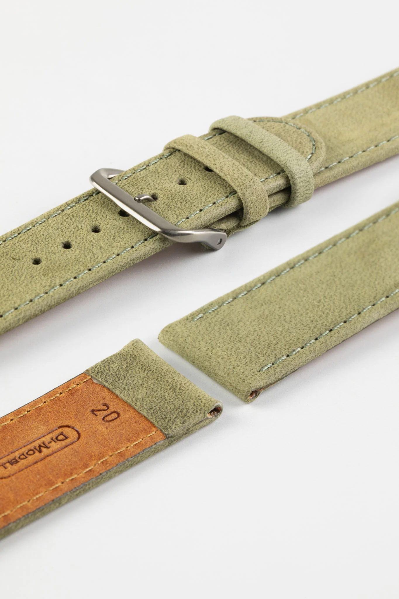 Di-Modell NATURAL Anti-Allergic Leather Watch Strap in GREEN - Image 5