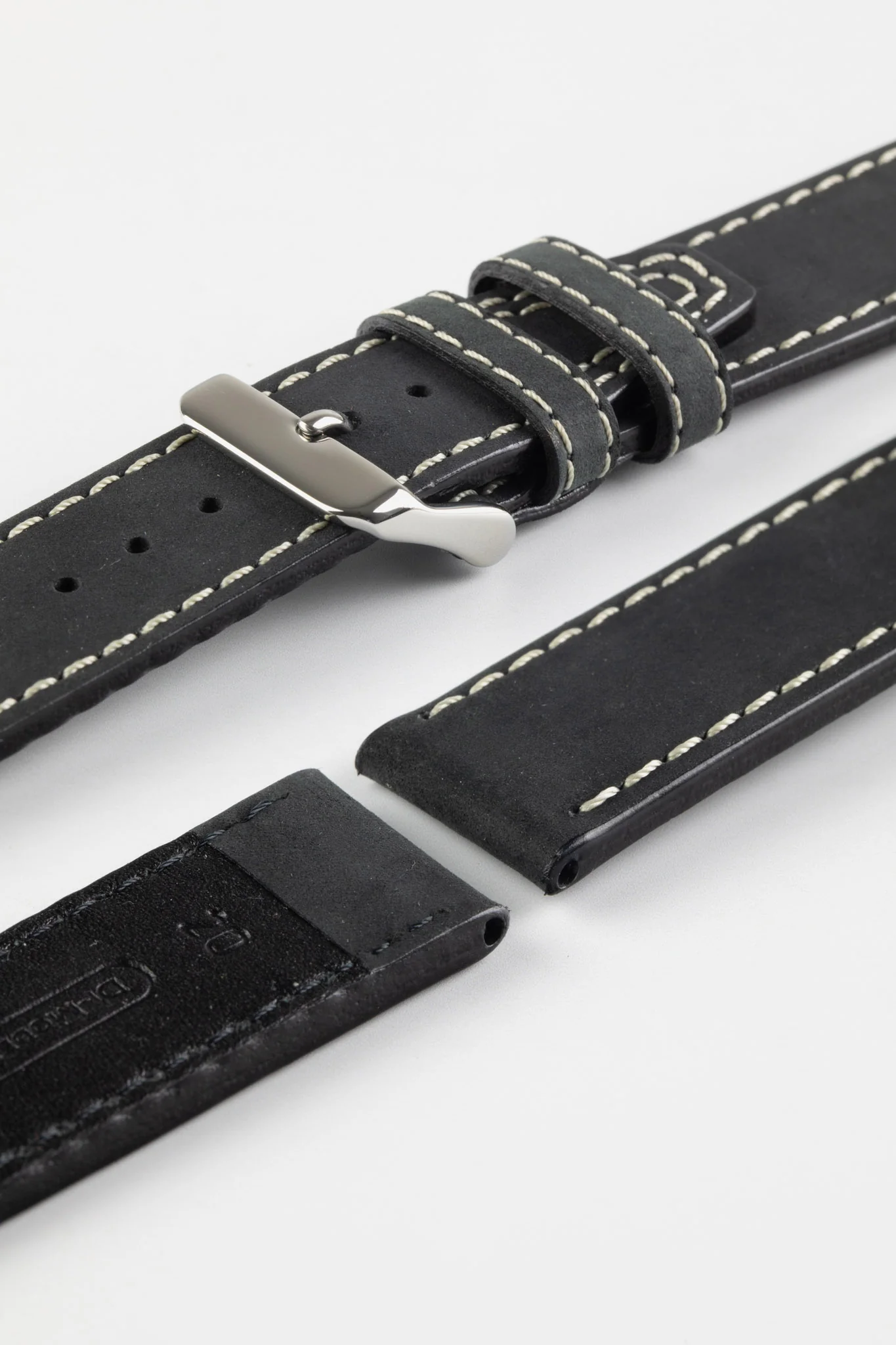 Di-Modell NEVADA Leather Watch Strap in BLACK - Image 4