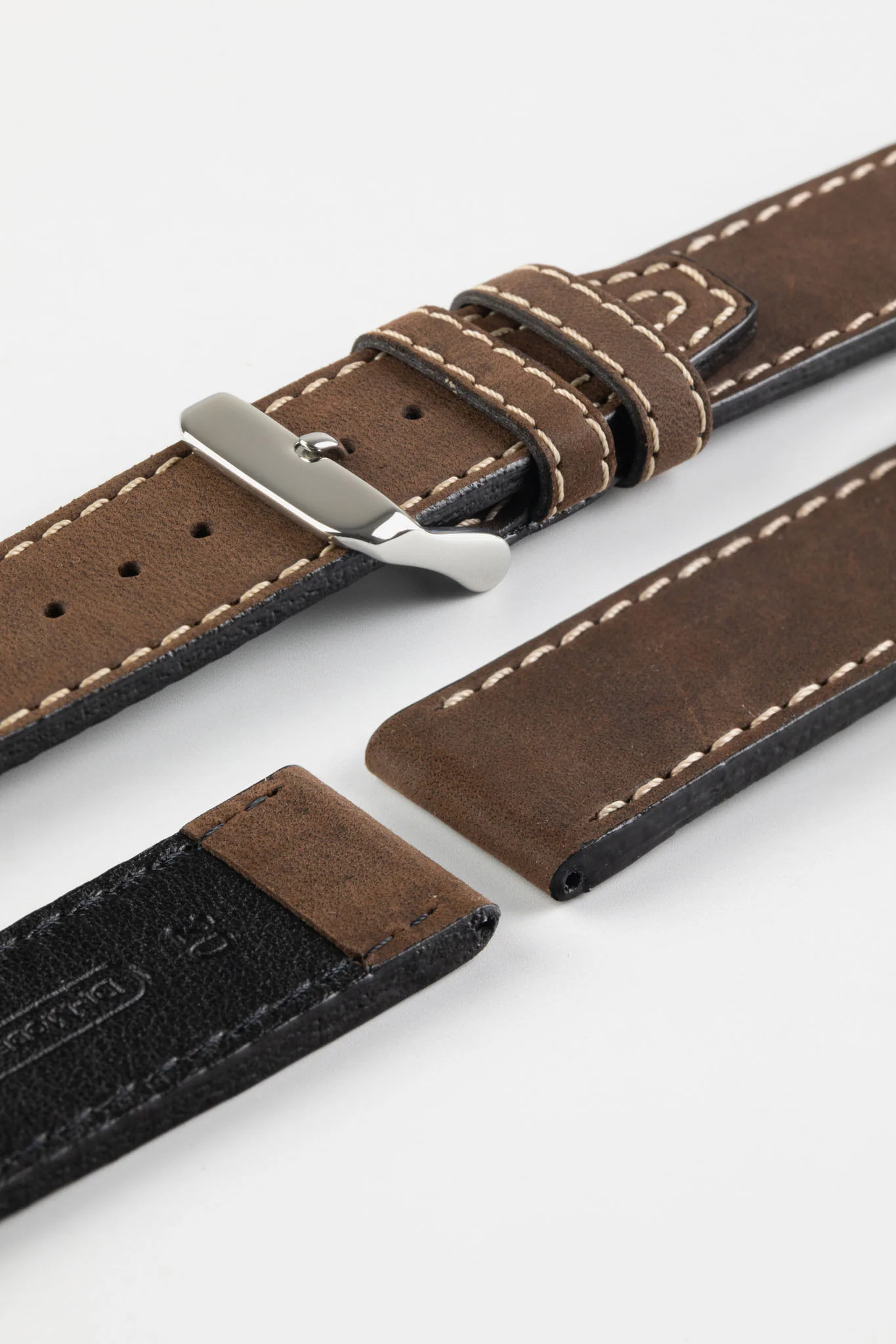 Di-Modell NEVADA Leather Watch Strap in BROWN - Image 4