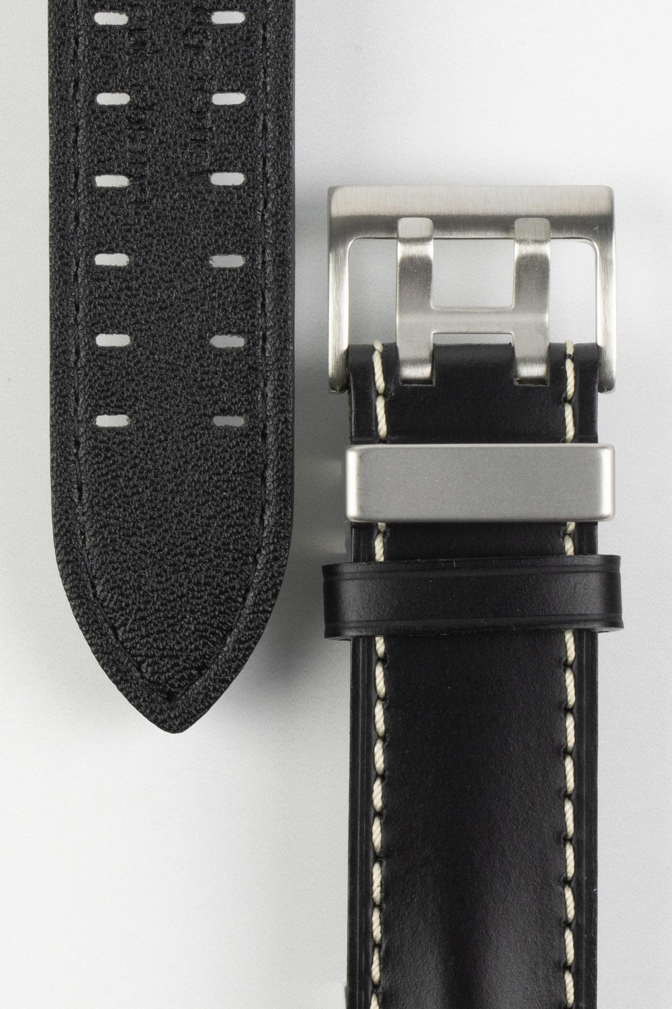 Di-Modell OFFROAD Calfskin Leather Watch Strap in BLACK - Image 3