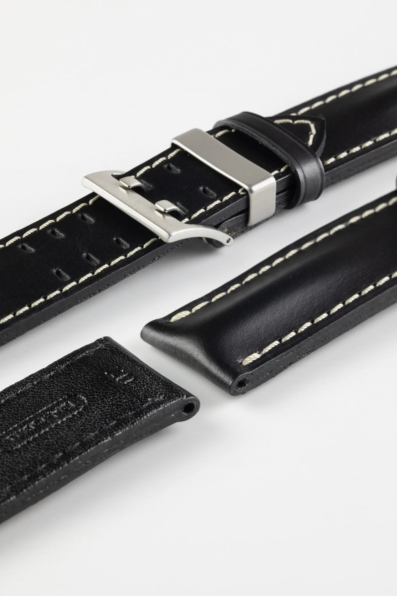 Di-Modell OFFROAD Calfskin Leather Watch Strap in BLACK - Image 5