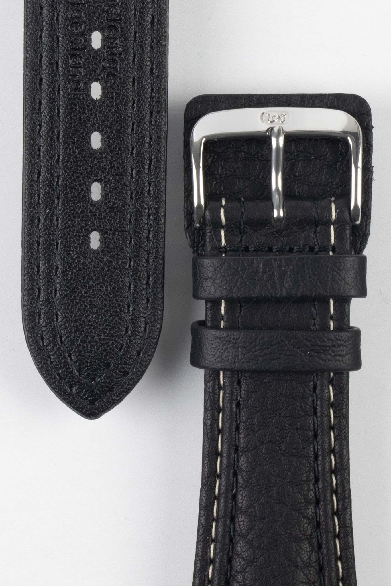 Di-Modell PILOT Waterproof Leather Watch Strap in BLACK - Image 3