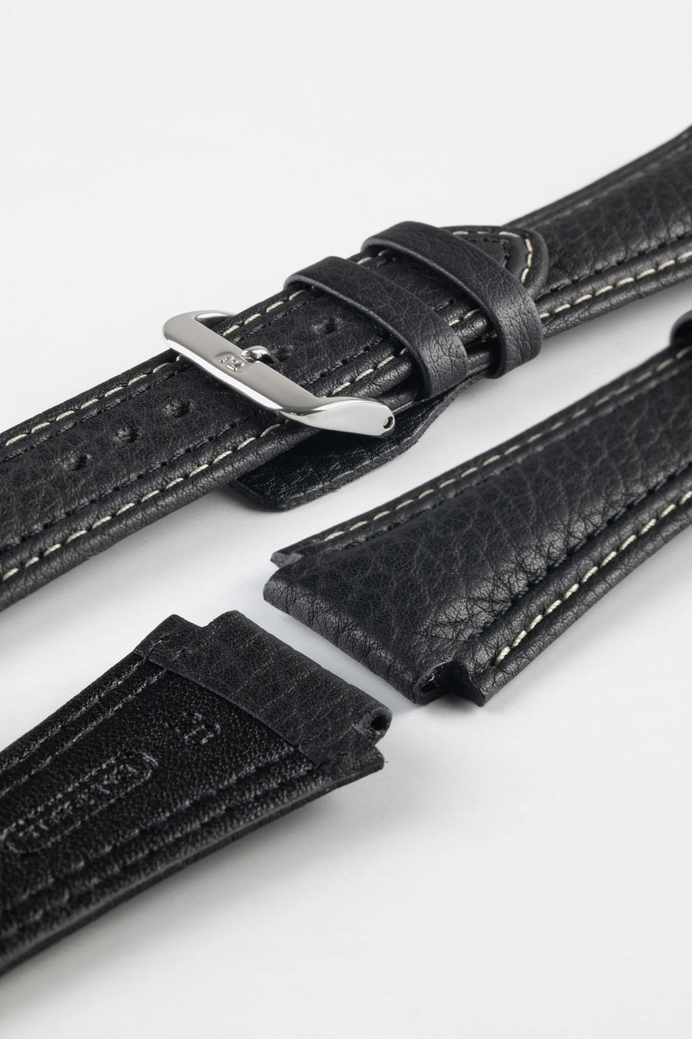 Di-Modell PILOT Waterproof Leather Watch Strap in BLACK - Image 5