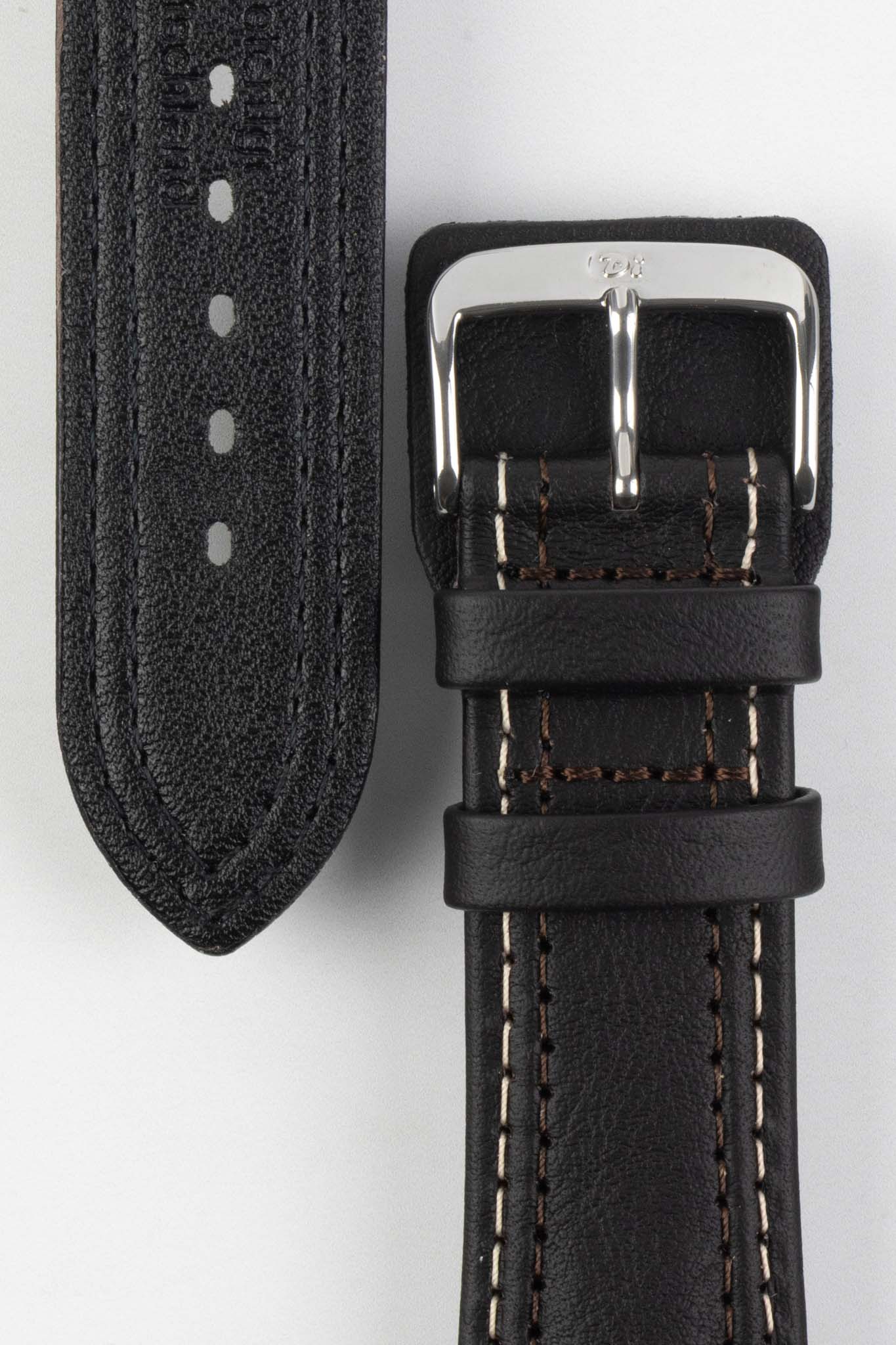 Di-Modell PILOT Waterproof Leather Watch Strap in BROWN - Image 3