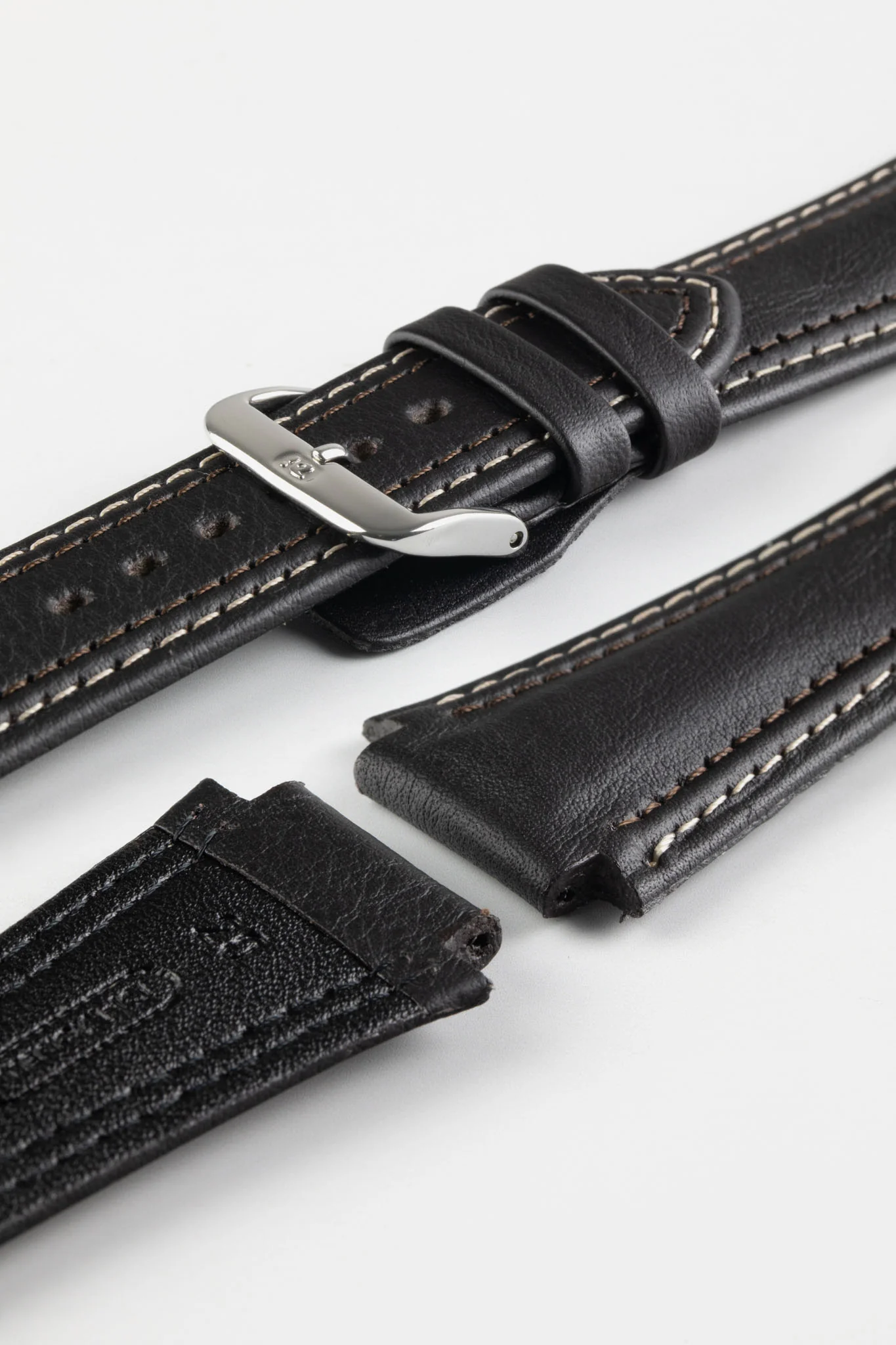 Di-Modell PILOT Waterproof Leather Watch Strap in BROWN - Image 5