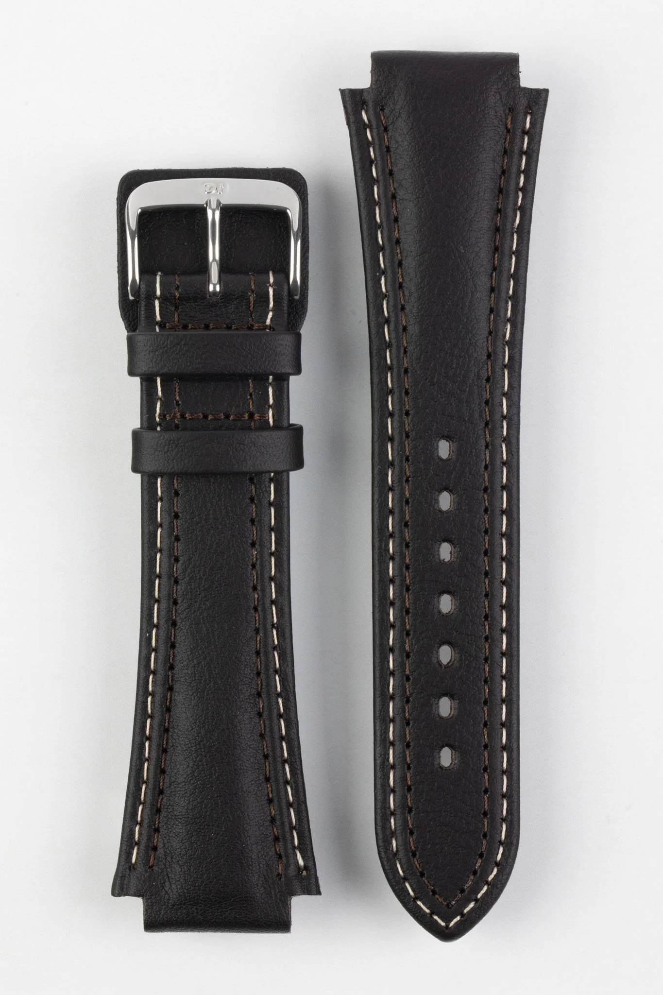 Di-Modell PILOT Waterproof Leather Watch Strap in BROWN - Image 6