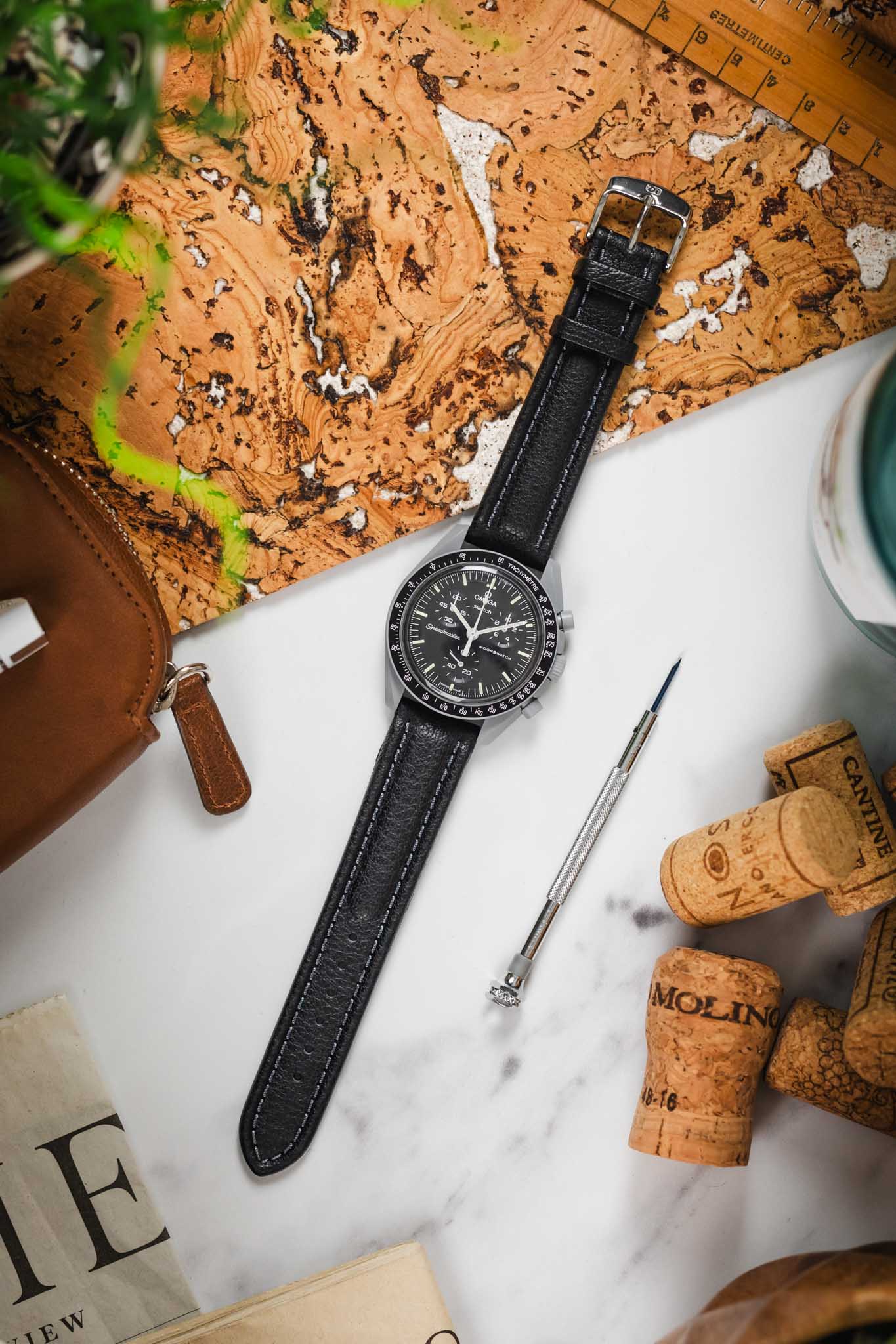 Di-Modell POLO SHERPA Waterproof Padded Leather Watch Strap in BLACK - Image 9
