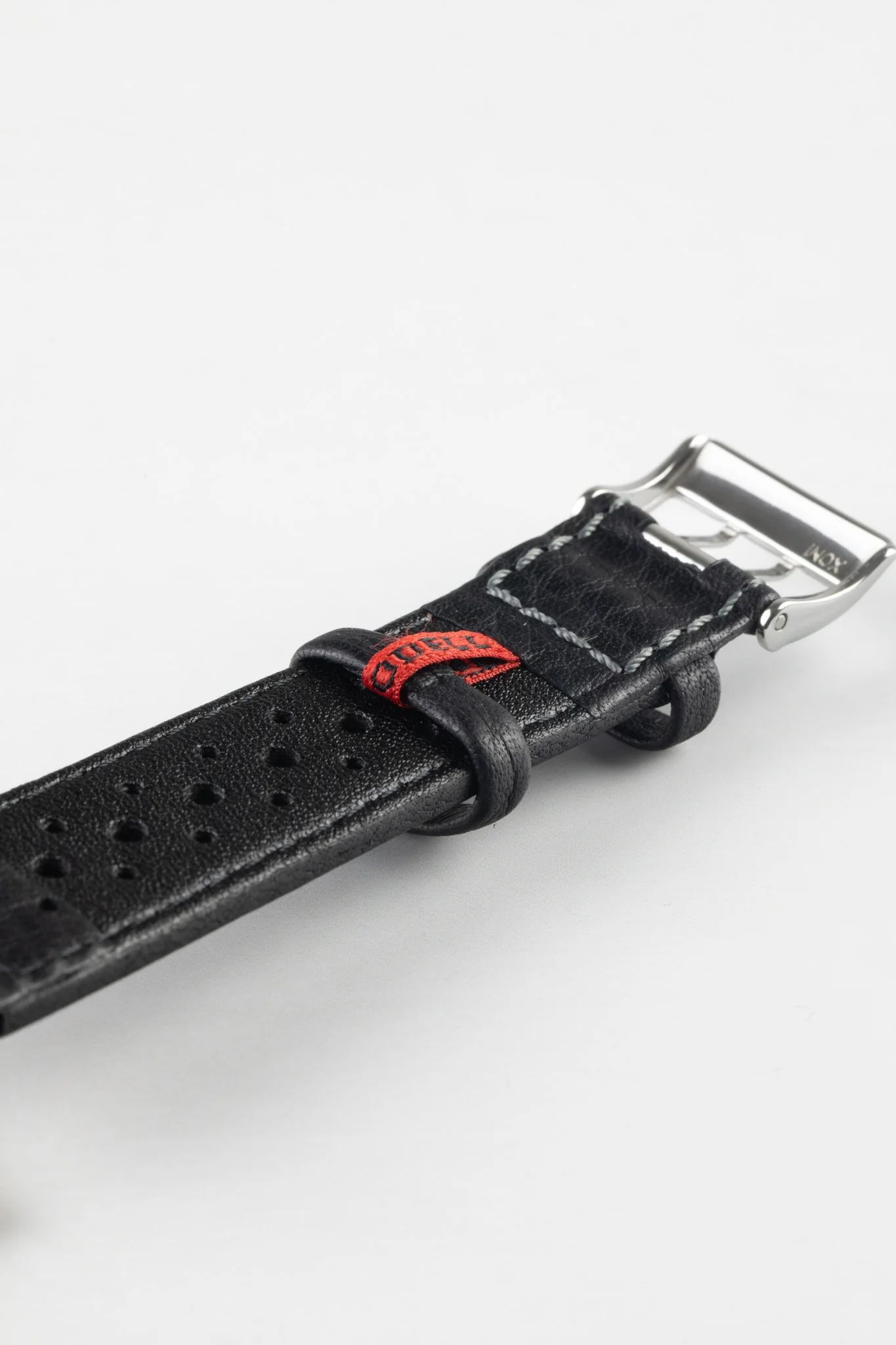 Di-Modell RALLYE Waterproof Sport Leather Watch Strap in BLACK - Image 8