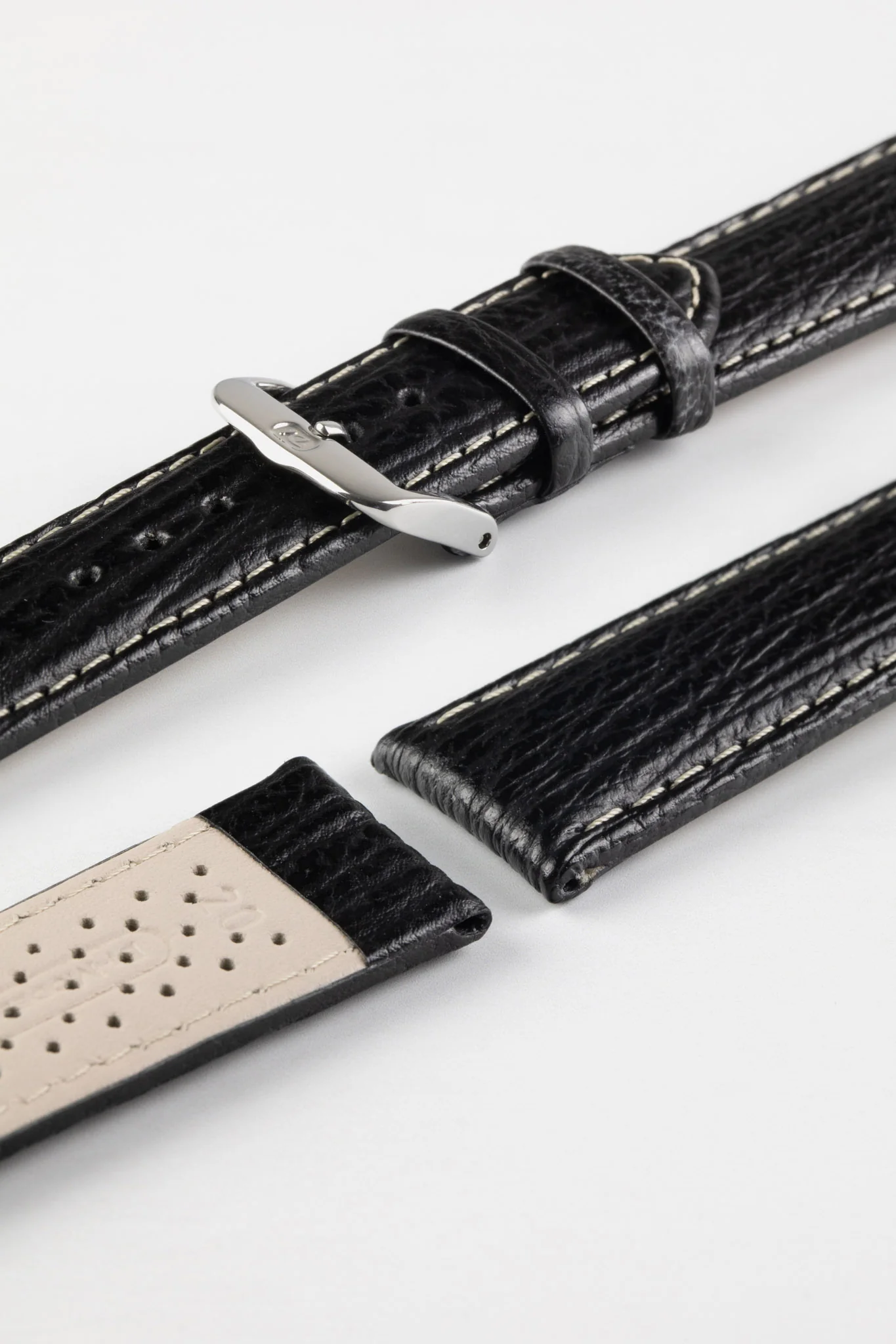 Di-Modell SHARKSKIN Waterproof Leather Watch Strap in BLACK - Image 5