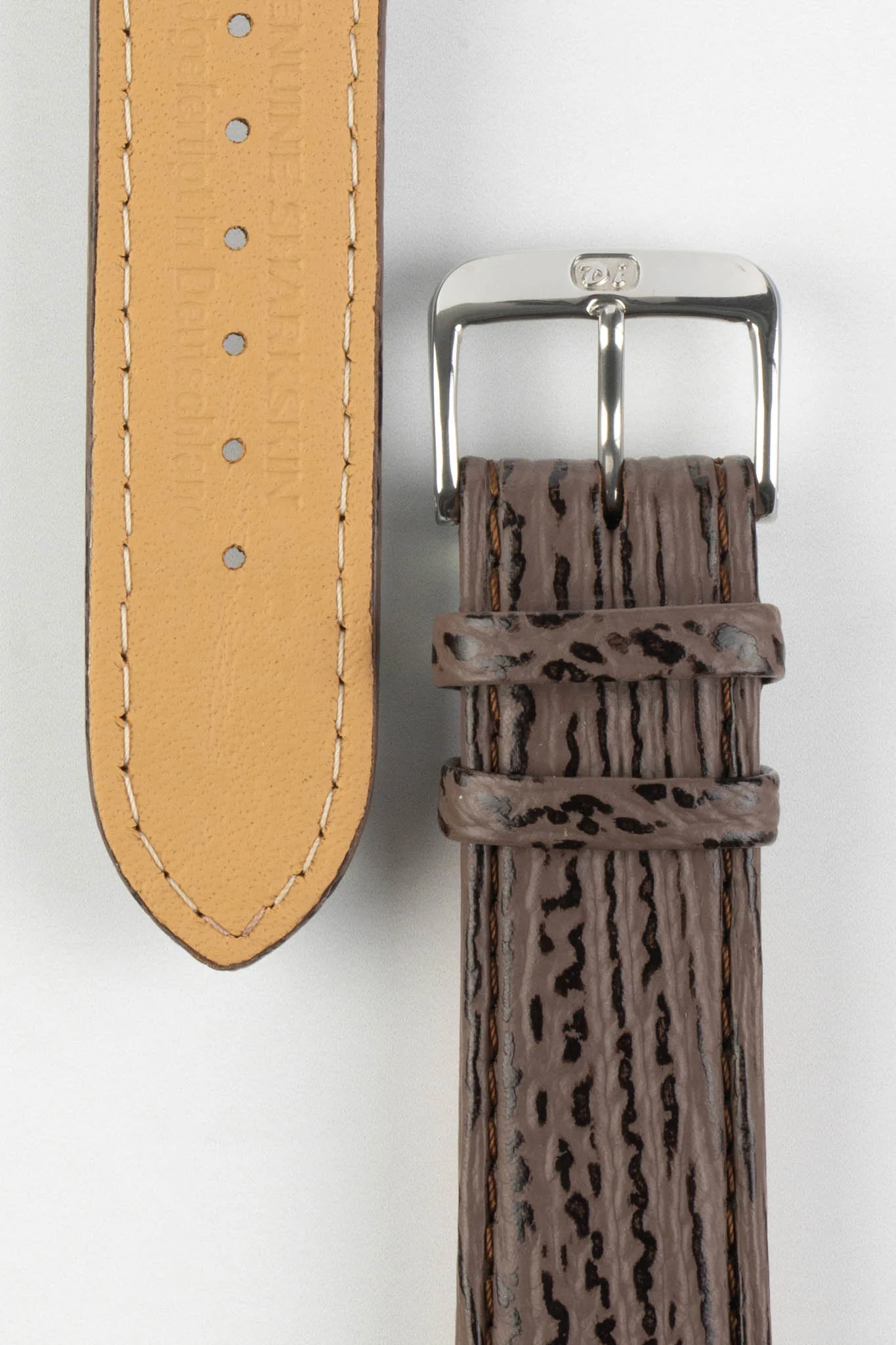 Di-Modell SHARKSKIN Waterproof Leather Watch Strap in BROWN - Image 3