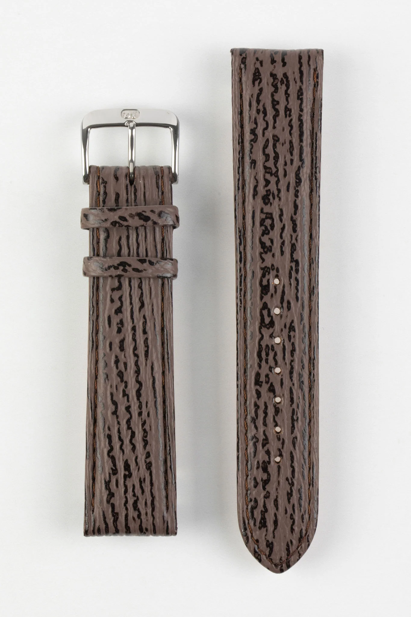 Di-Modell SHARKSKIN Waterproof Leather Watch Strap in BROWN - Image 7