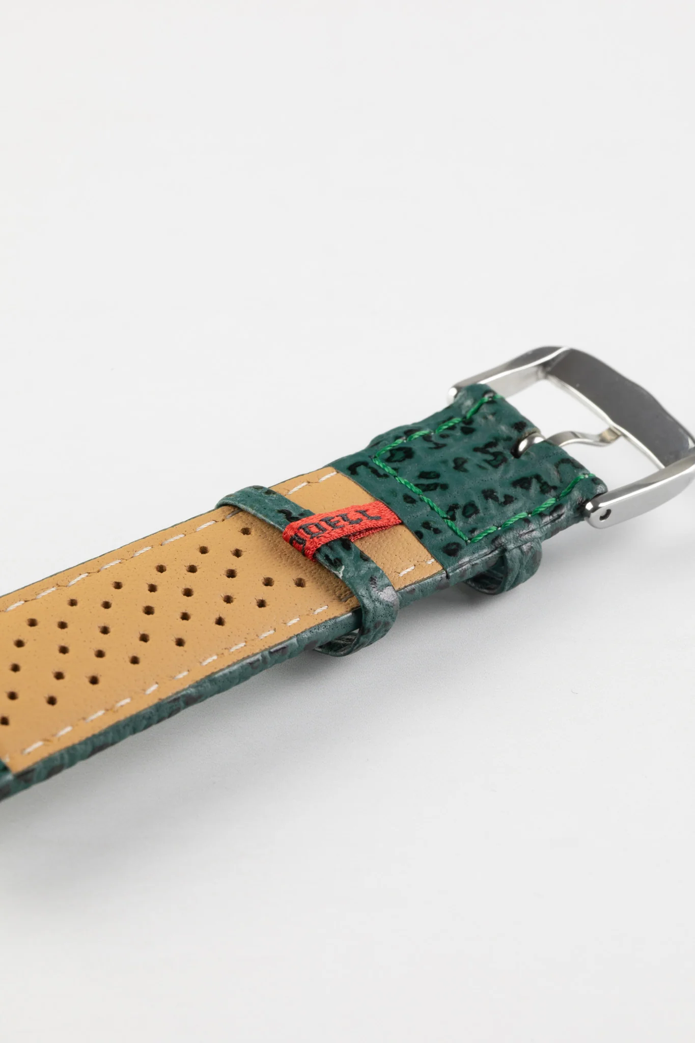 Di-Modell SHARKSKIN Waterproof Leather Watch Strap in GREEN - Image 6