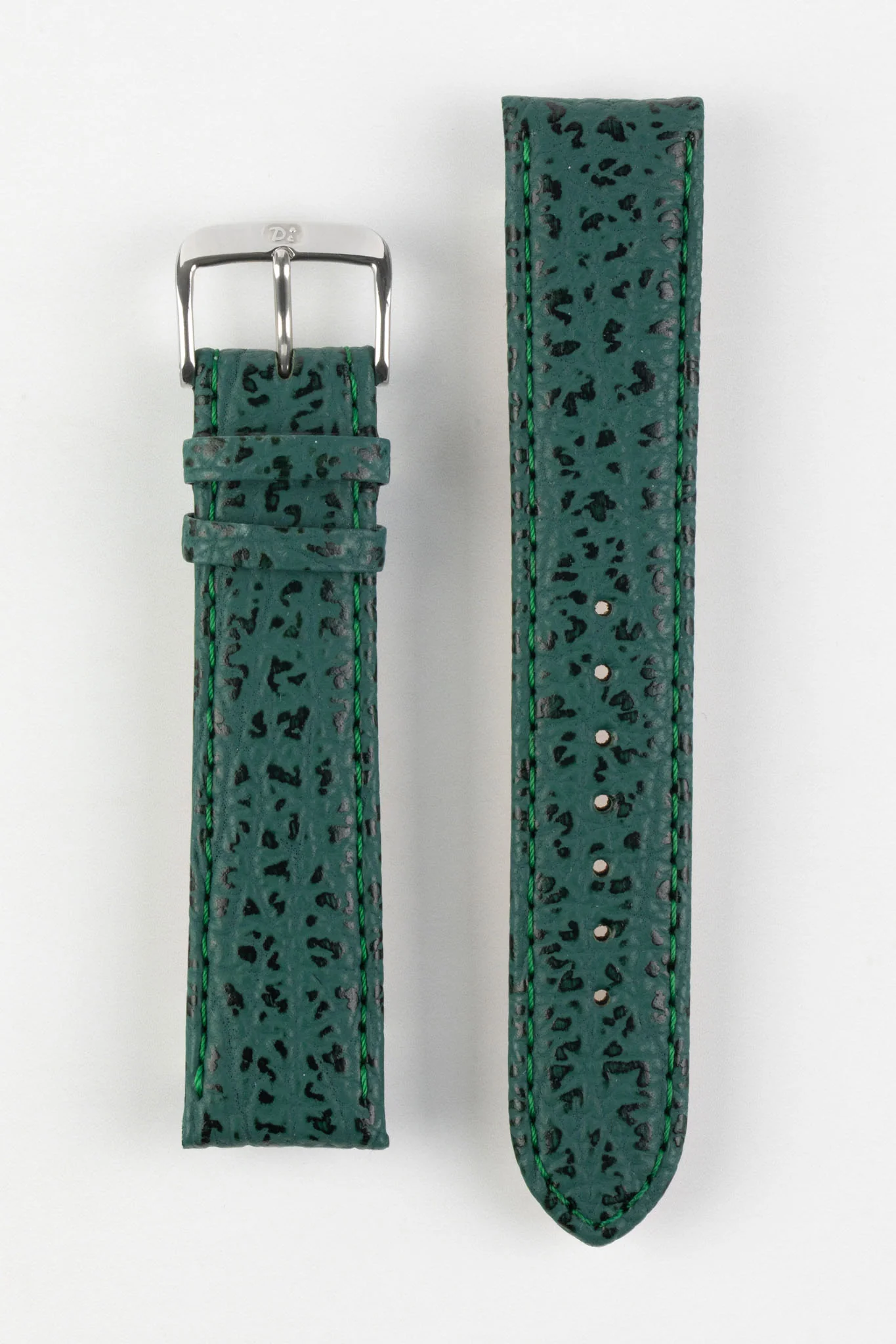 Di-Modell SHARKSKIN Waterproof Leather Watch Strap in GREEN - Image 7