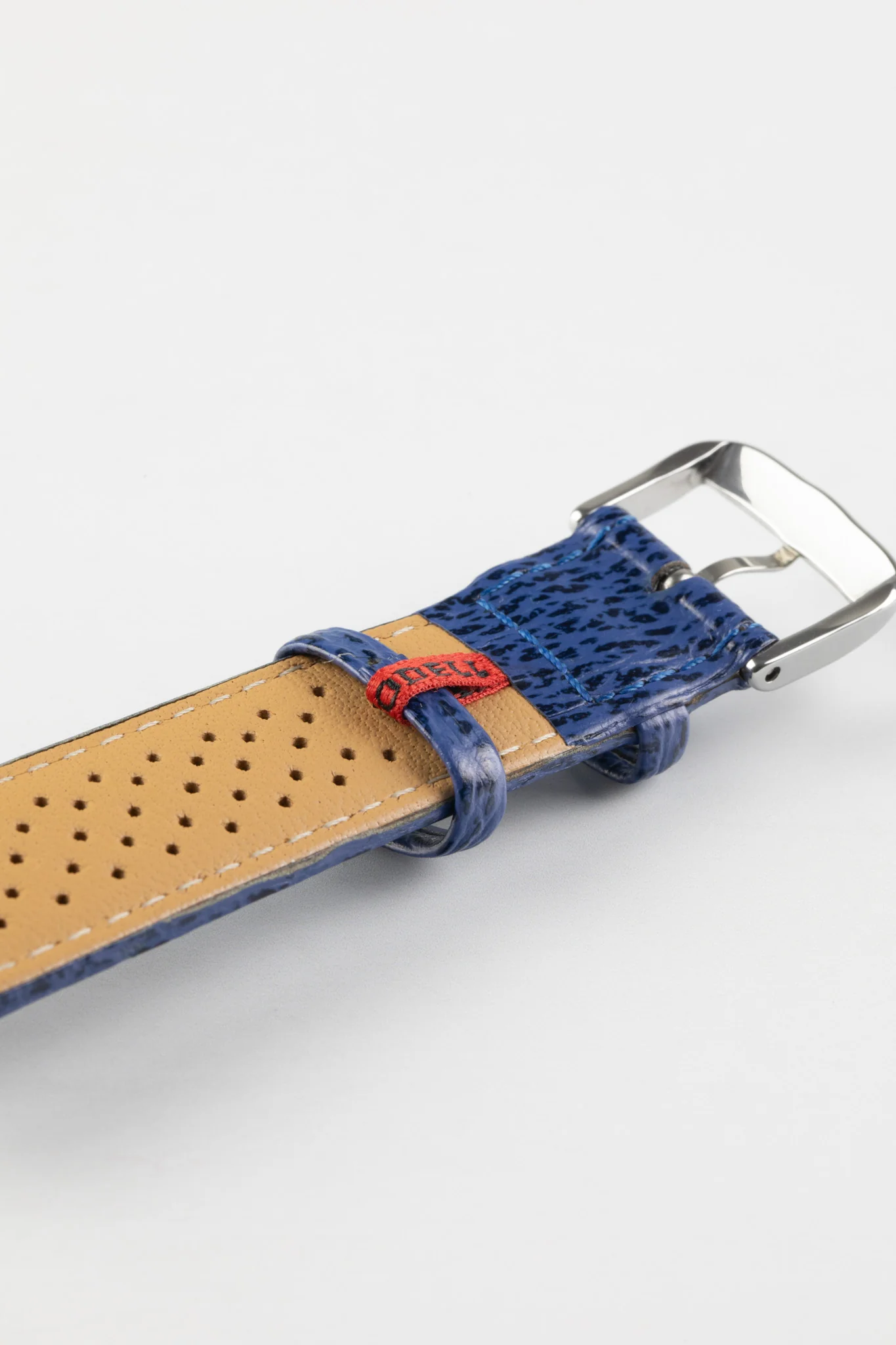Di-Modell Genuine SHARK SKIN Waterproof Leather Watch Strap in NAVY - Image 6