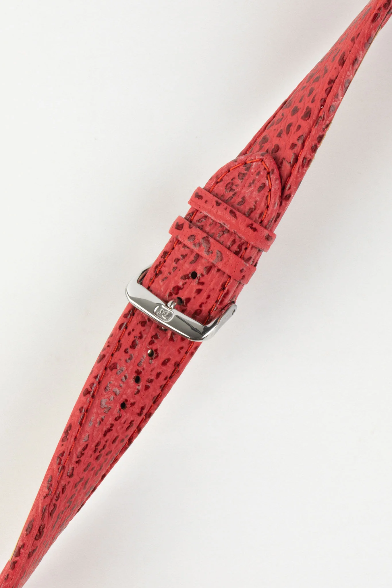 Di-Modell SHARKSKIN Waterproof Leather Watch Strap in RED - Image 4