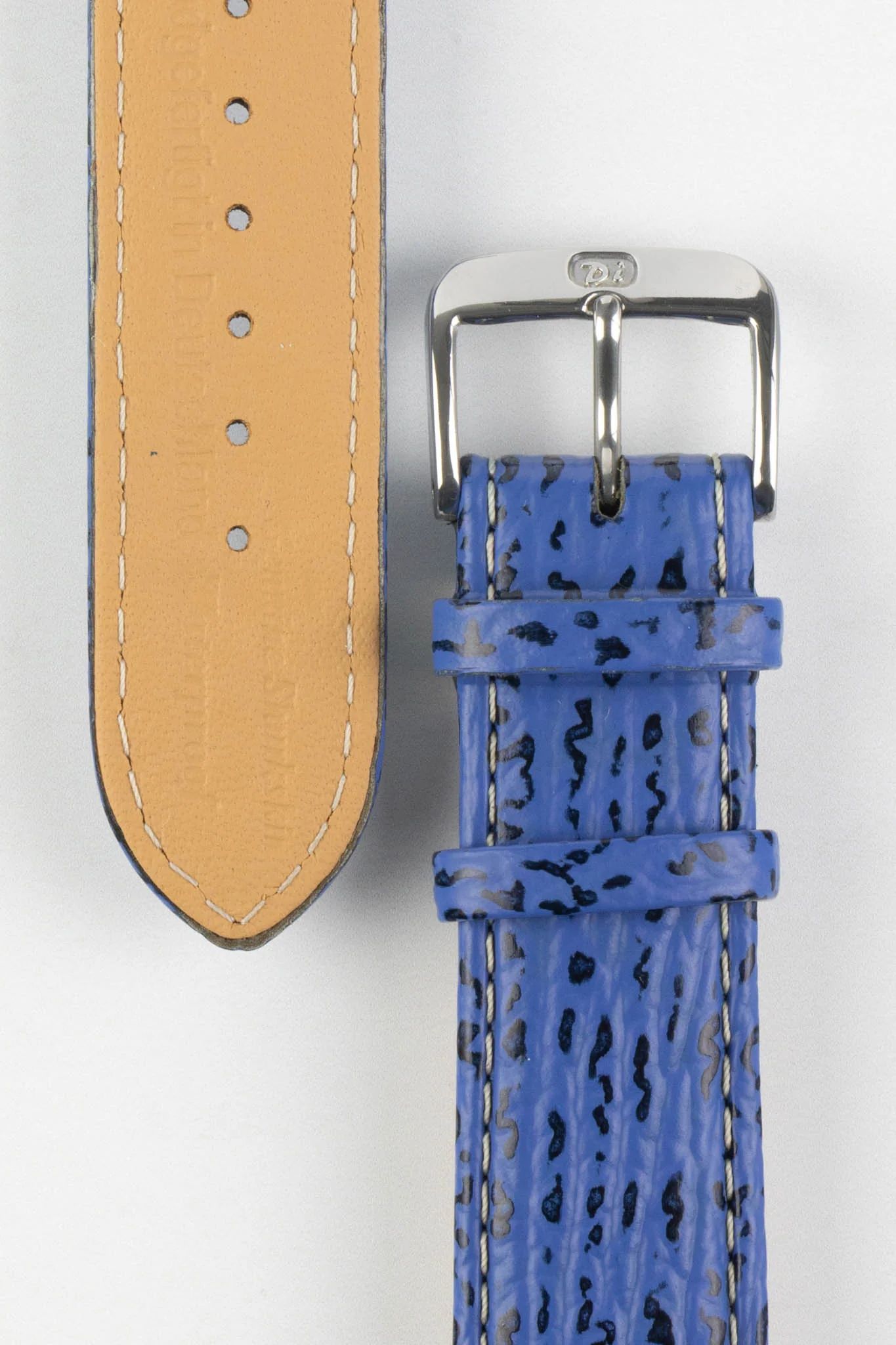 Di-Modell SHARKSKIN Waterproof Leather Watch Strap in ROYAL BLUE - Image 3