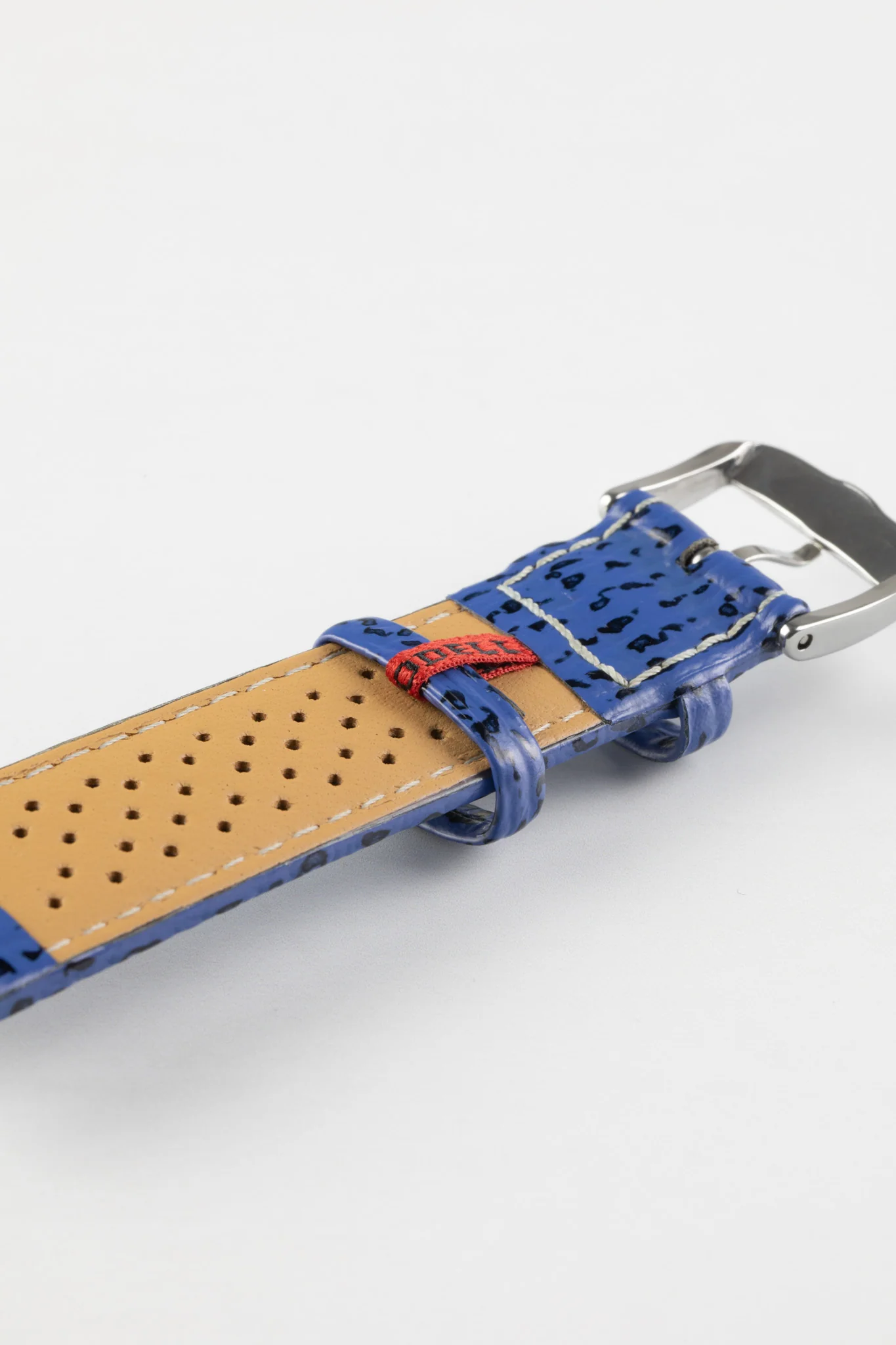 Di-Modell SHARKSKIN Waterproof Leather Watch Strap in ROYAL BLUE - Image 6