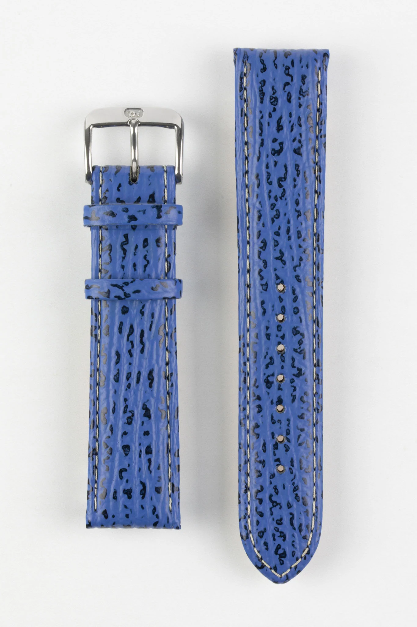 Di-Modell SHARKSKIN Waterproof Leather Watch Strap in ROYAL BLUE - Image 7