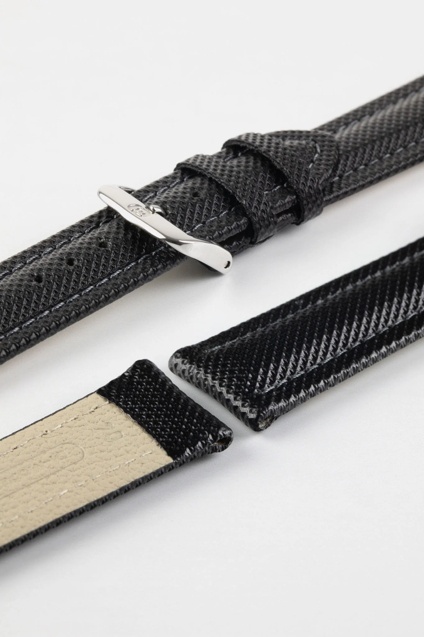 Di-Modell TRAVELLER PU Coated Nylon Waterproof Watch Strap in BLACK - Image 7