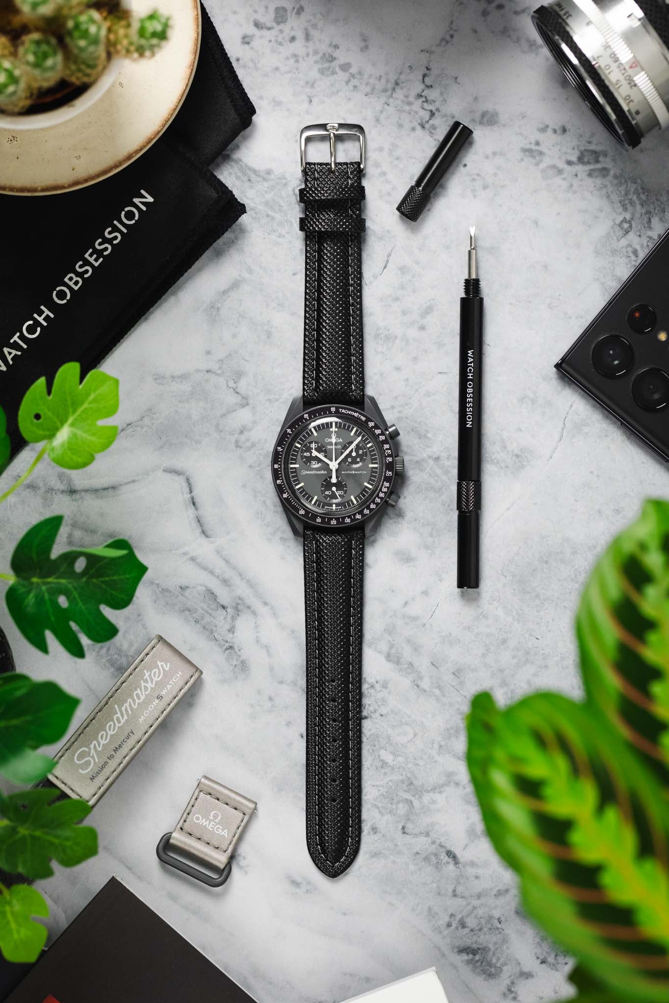 Di-Modell TRAVELLER PU Coated Nylon Waterproof Watch Strap in BLACK - Image 8