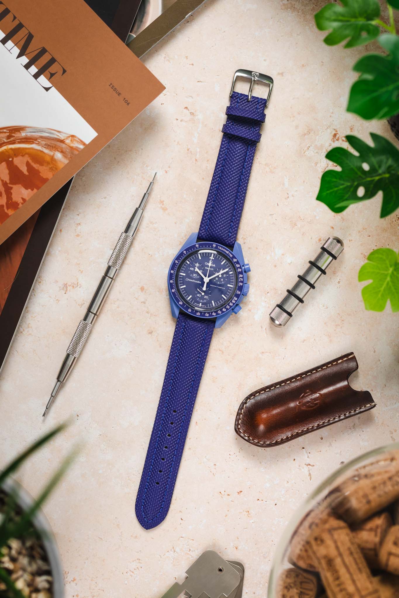 Di-Modell TRAVELLER PU Nylon Waterproof Watch Strap in BLUE - Image 8