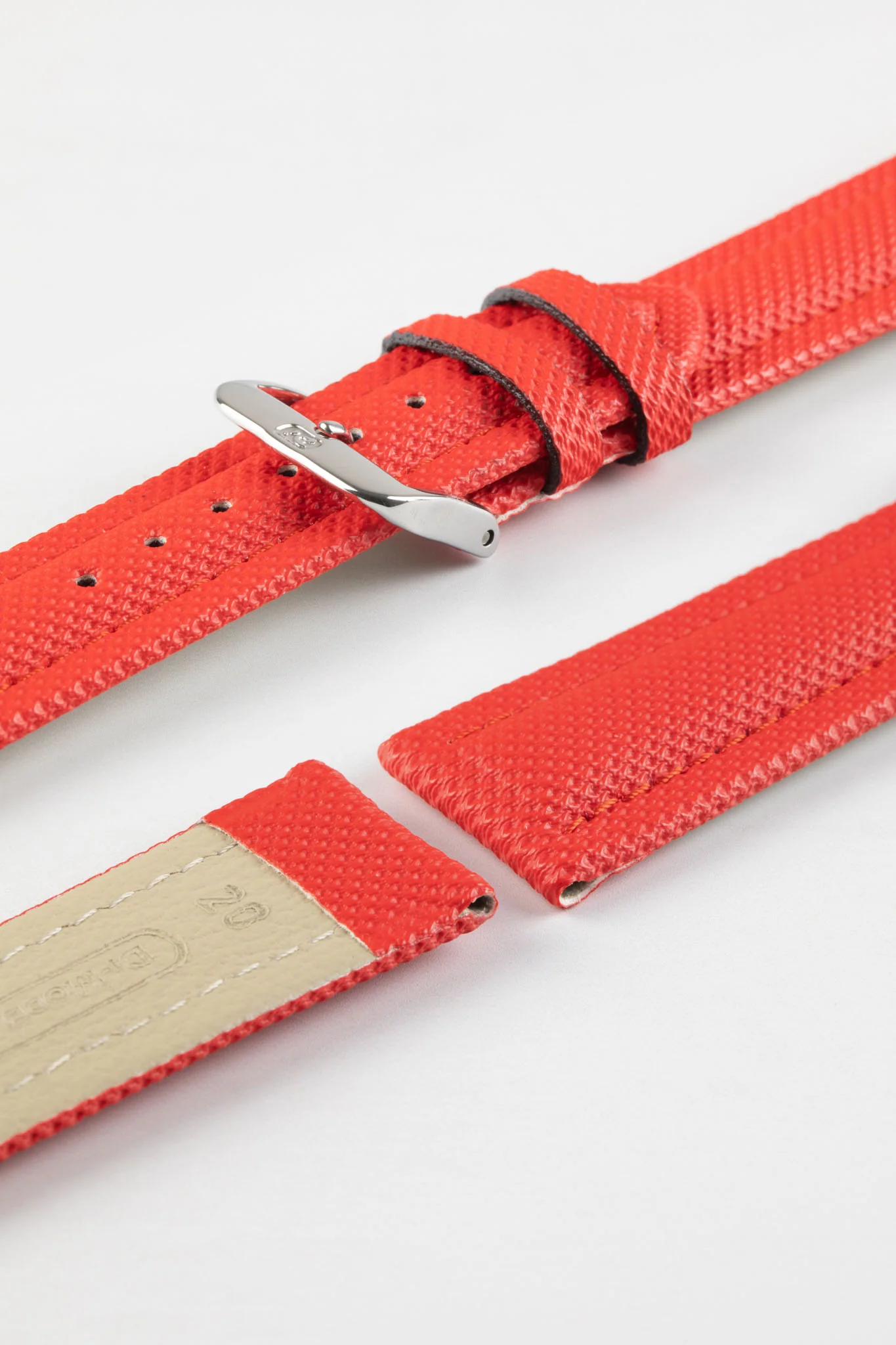 Di-Modell TRAVELLER PU Nylon Waterproof Watch Strap in RED - Image 7