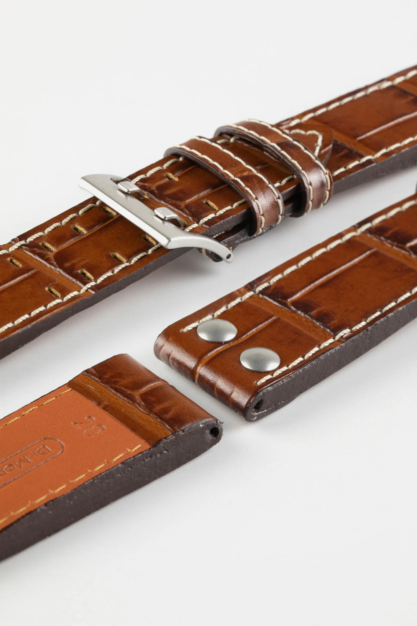 Di-Modell VENEZUELA Pilot Sport Watch Strap in GOLD BROWN - Image 4