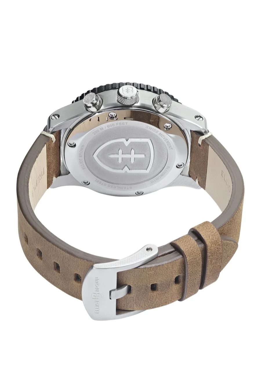 ELLIOT BROWN 929-016-L21 Bloxworth 44mm Stainless Steel Quartz Chronograph - Brown Leather Strap - Image 3