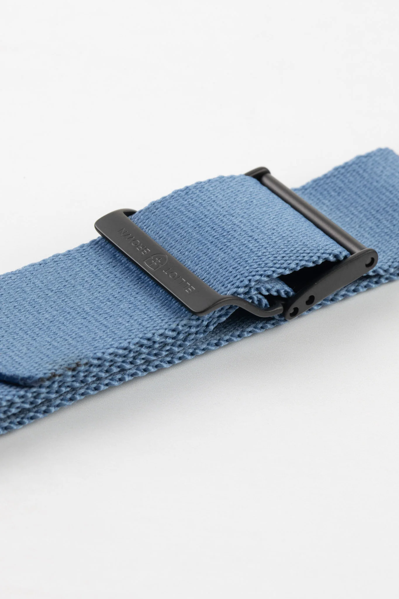 ELLIOT BROWN Webbing Watch Strap in DENIM BLUE with GUNMETAL PVD Buckle - Image 4