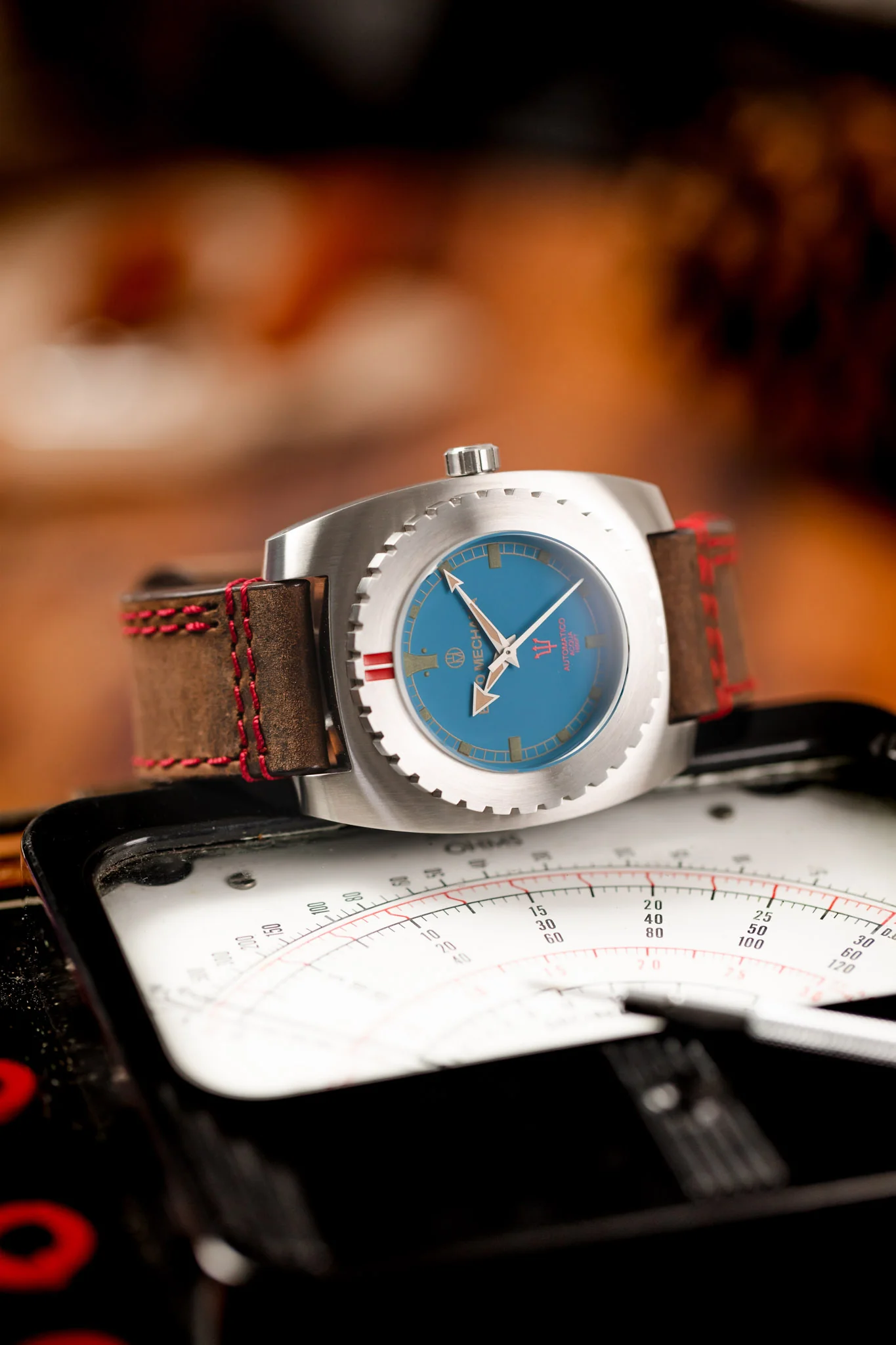 Enzo Mechana ACQUA 500m Peace Collection Automatic Watch - BLUE Dial (Lumed) - Image 4