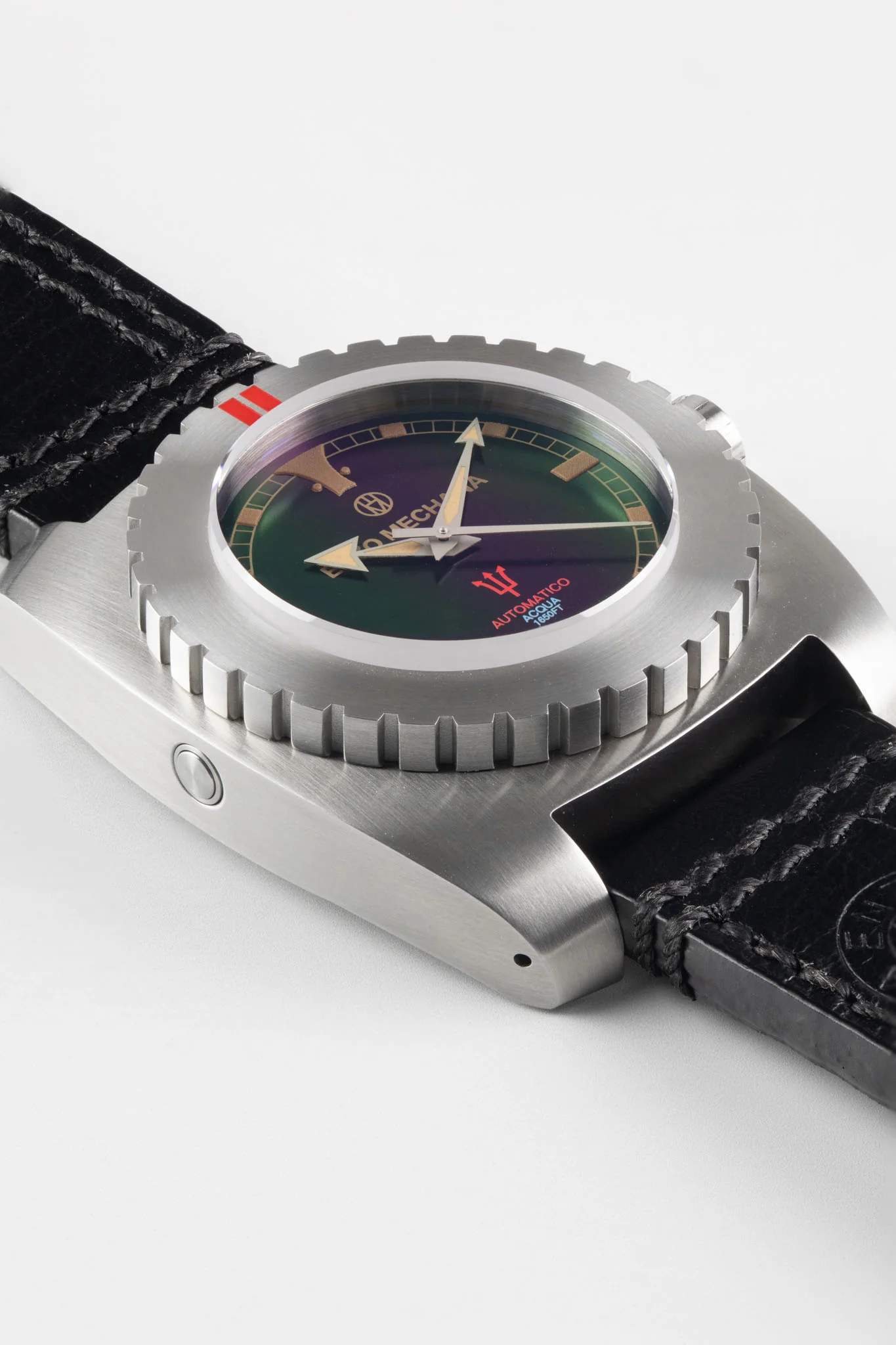 Enzo Mechana ACQUA 500m Peace Collection Automatic Watch - Gloss BLACK Dial (Non-Lumed) - Image 3