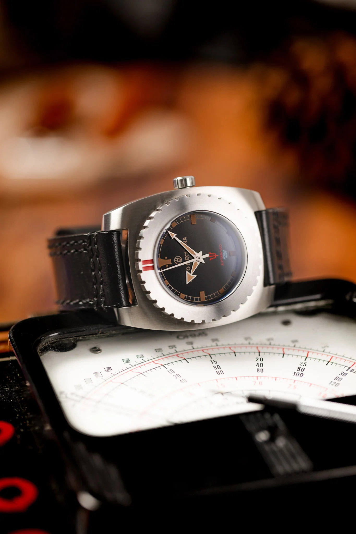 Enzo Mechana ACQUA 500m Peace Collection Automatic Watch - Gloss BLACK Dial (Non-Lumed) - Image 4