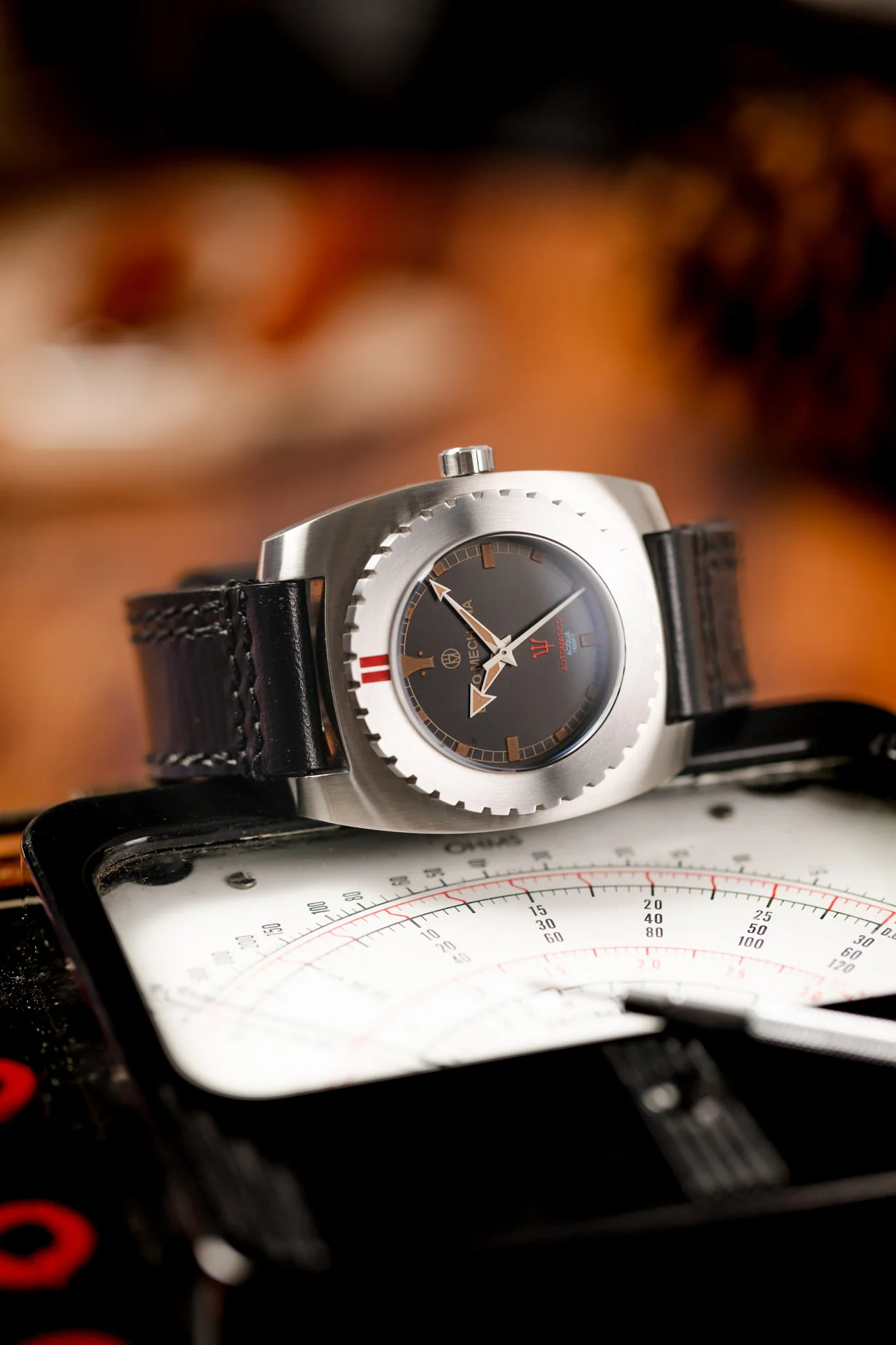 Enzo Mechana ACQUA 500m Peace Collection Automatic Watch - Matt BLACK Dial (Non-Lumed) - Image 4