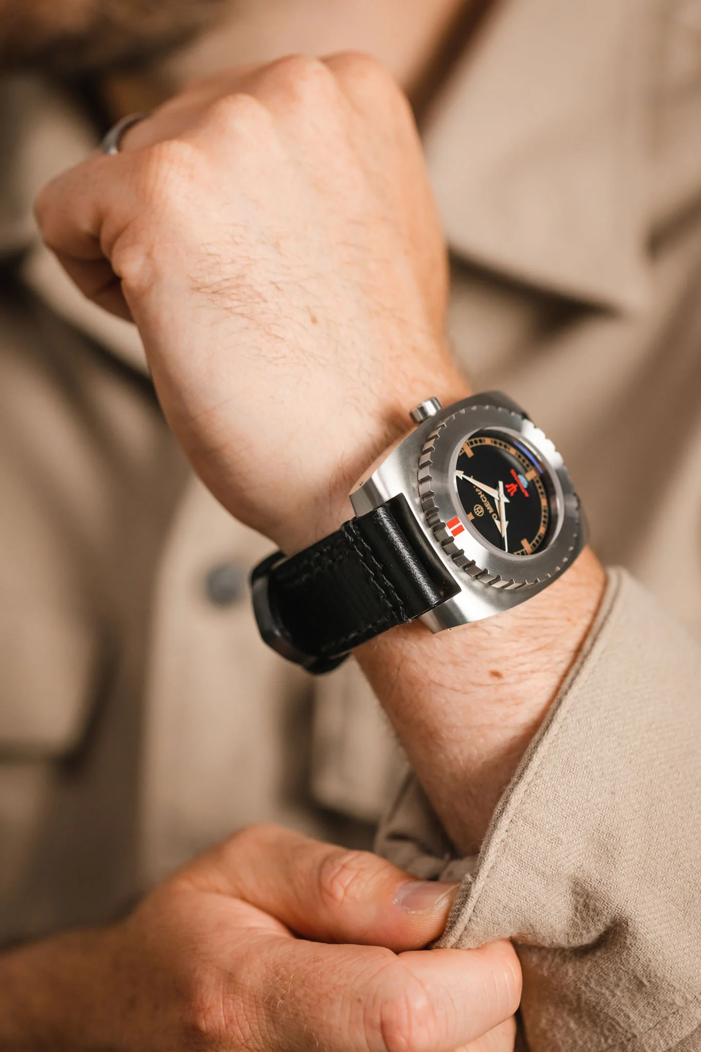 Enzo Mechana ACQUA 500m Peace Collection Automatic Watch - Matt BLACK Dial (Non-Lumed) - Image 6