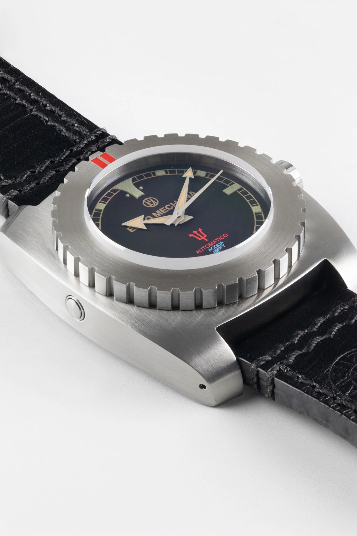 Enzo Mechana ACQUA 500m Peace Collection Automatic Watch - Matt BLACK Dial (Lumed) - Image 3