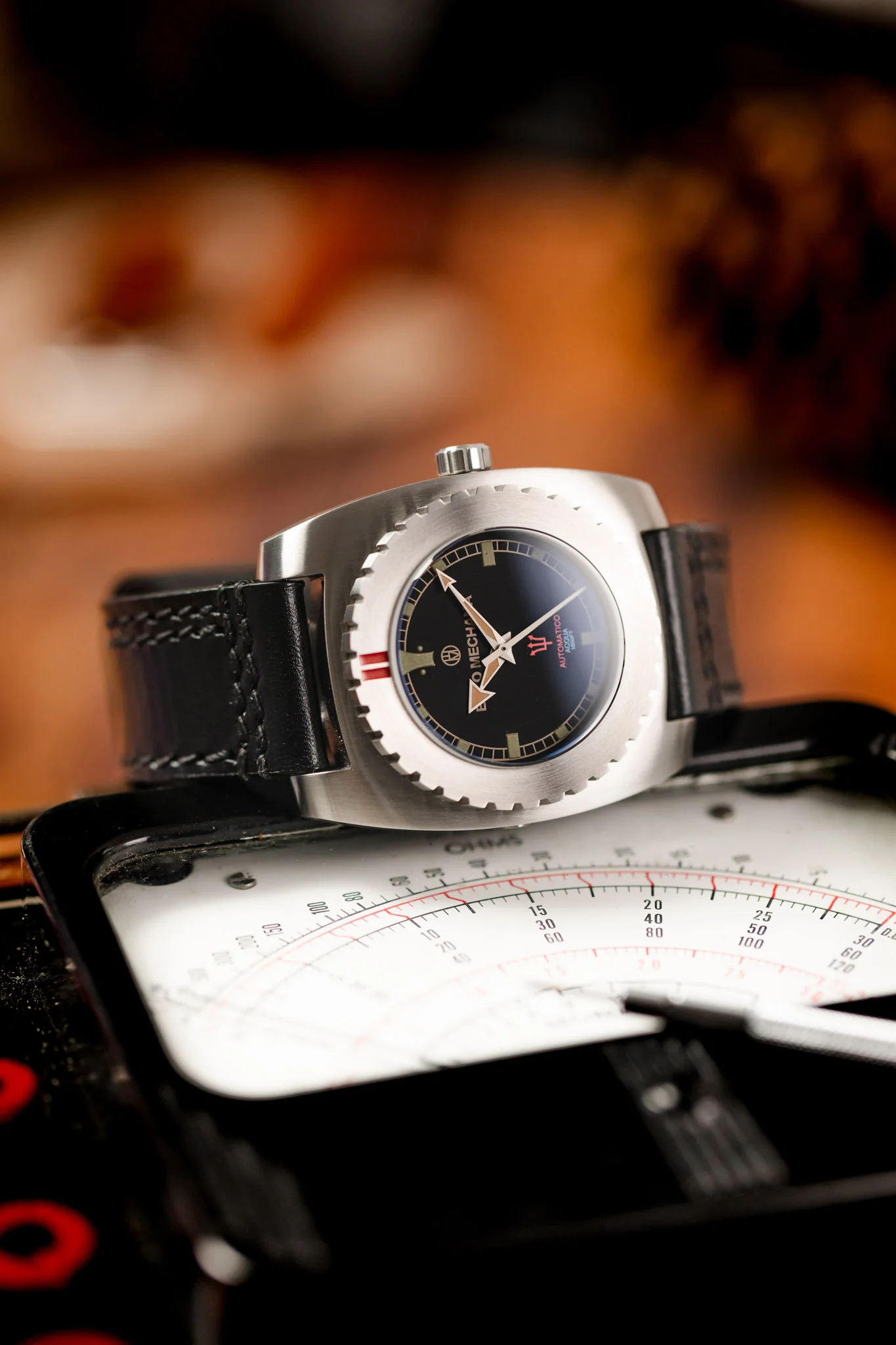 Enzo Mechana ACQUA 500m Peace Collection Automatic Watch - Matt BLACK Dial (Lumed) - Image 4