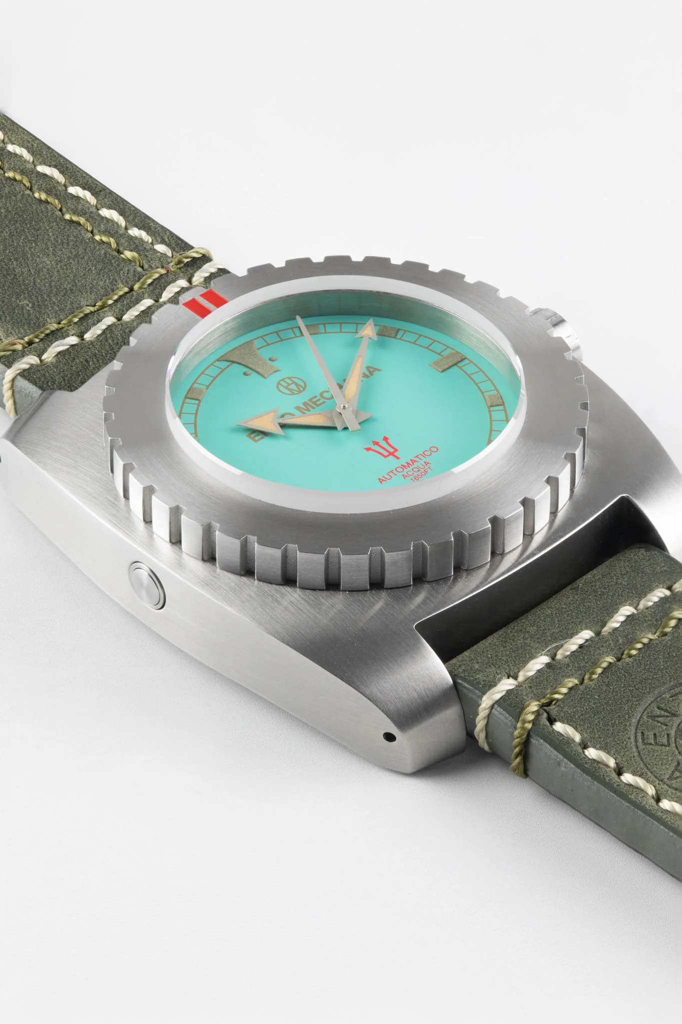 Enzo Mechana ACQUA 500m Peace Collection Automatic Watch - TURQUOISE Dial (Lumed) - Image 3