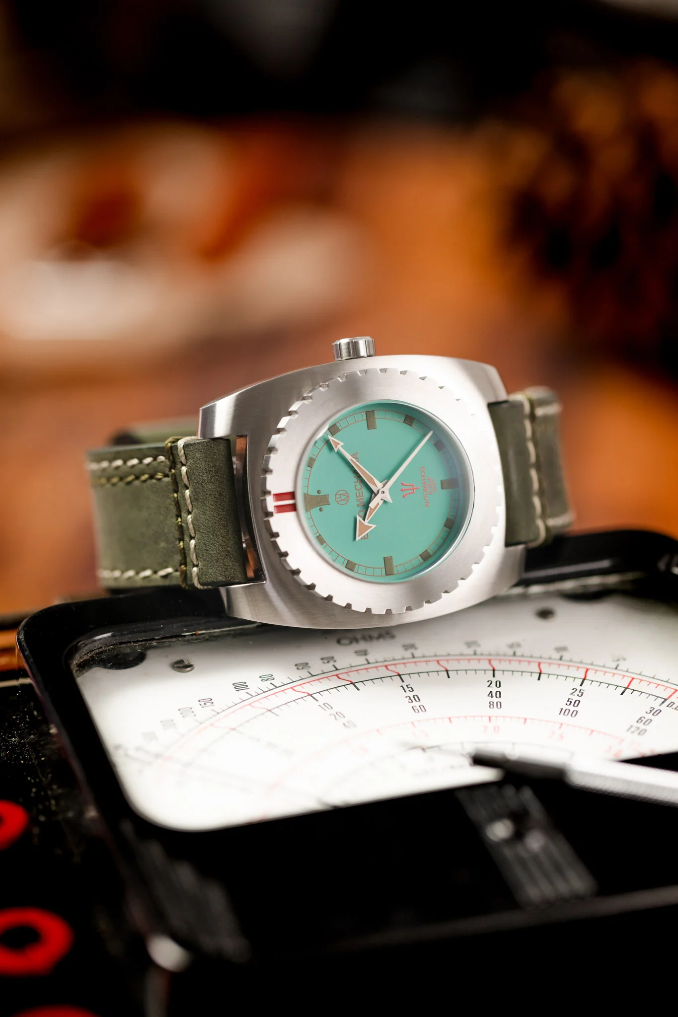 Enzo Mechana ACQUA 500m Peace Collection Automatic Watch - TURQUOISE Dial (Lumed) - Image 4