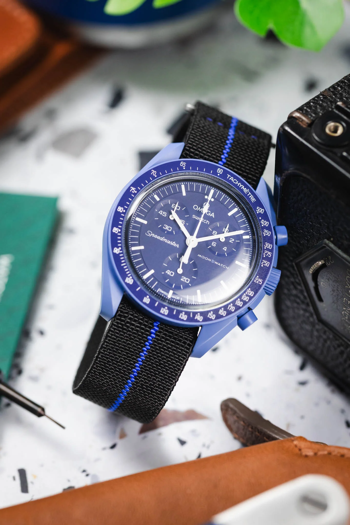 Erika's Originals BLACK OPS MN™ Strap with ROYAL BLUE Centerline - BRUSHED Hardware - Image 4