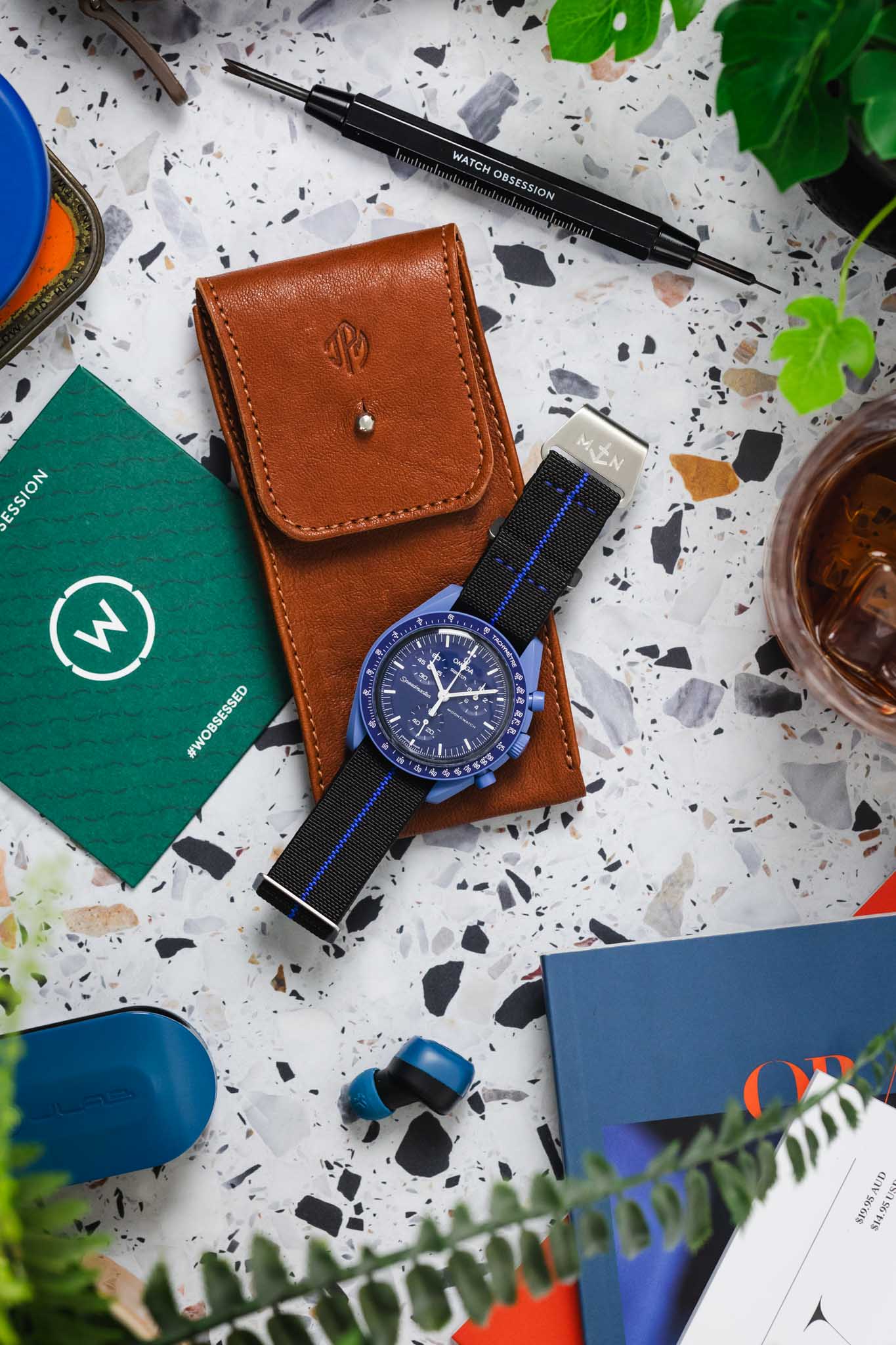 Erika's Originals BLACK OPS MN™ Strap with ROYAL BLUE Centerline - BRUSHED Hardware - Image 9