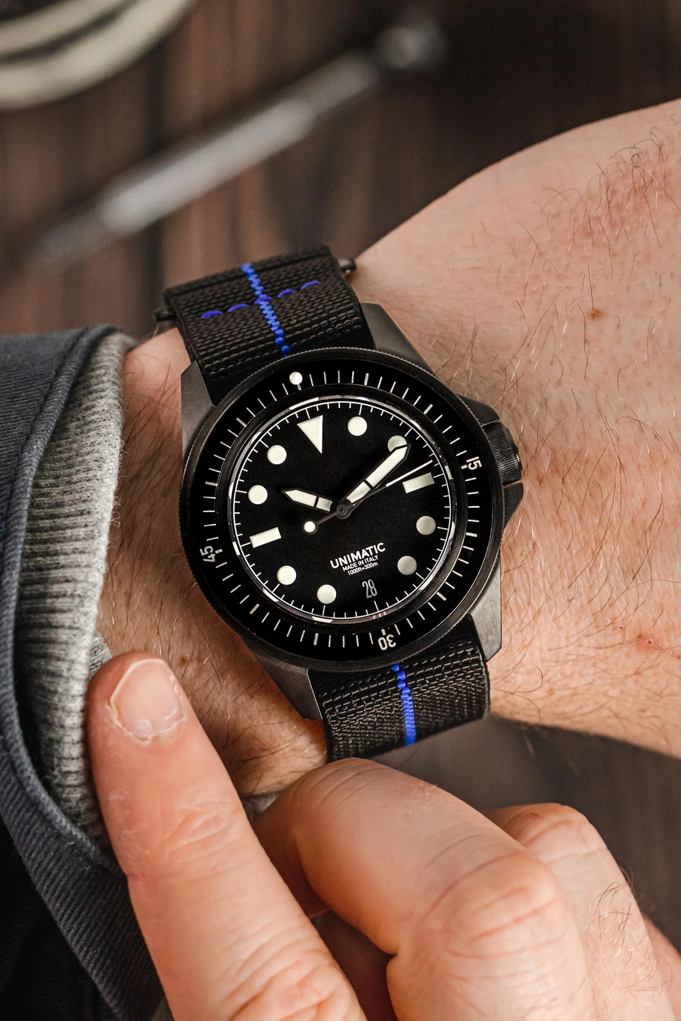 Erika's Originals BLACK OPS MN™ Strap with BLUE Centerline - BLACK Hardware - Image 2